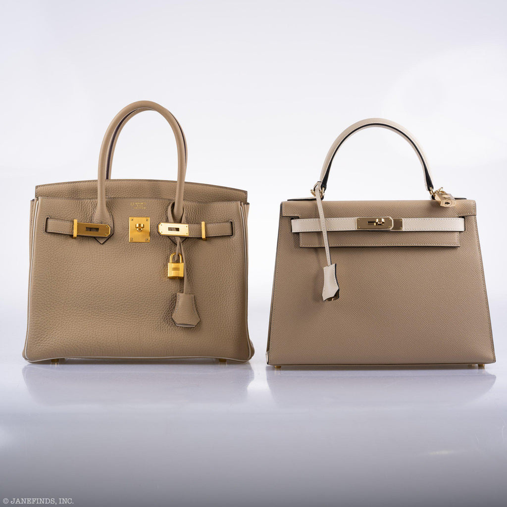 Hermes Birkin 30 HSS Trench & Craie Piping Togo Brushed Gold Hardware - 2016, X - Exclusu