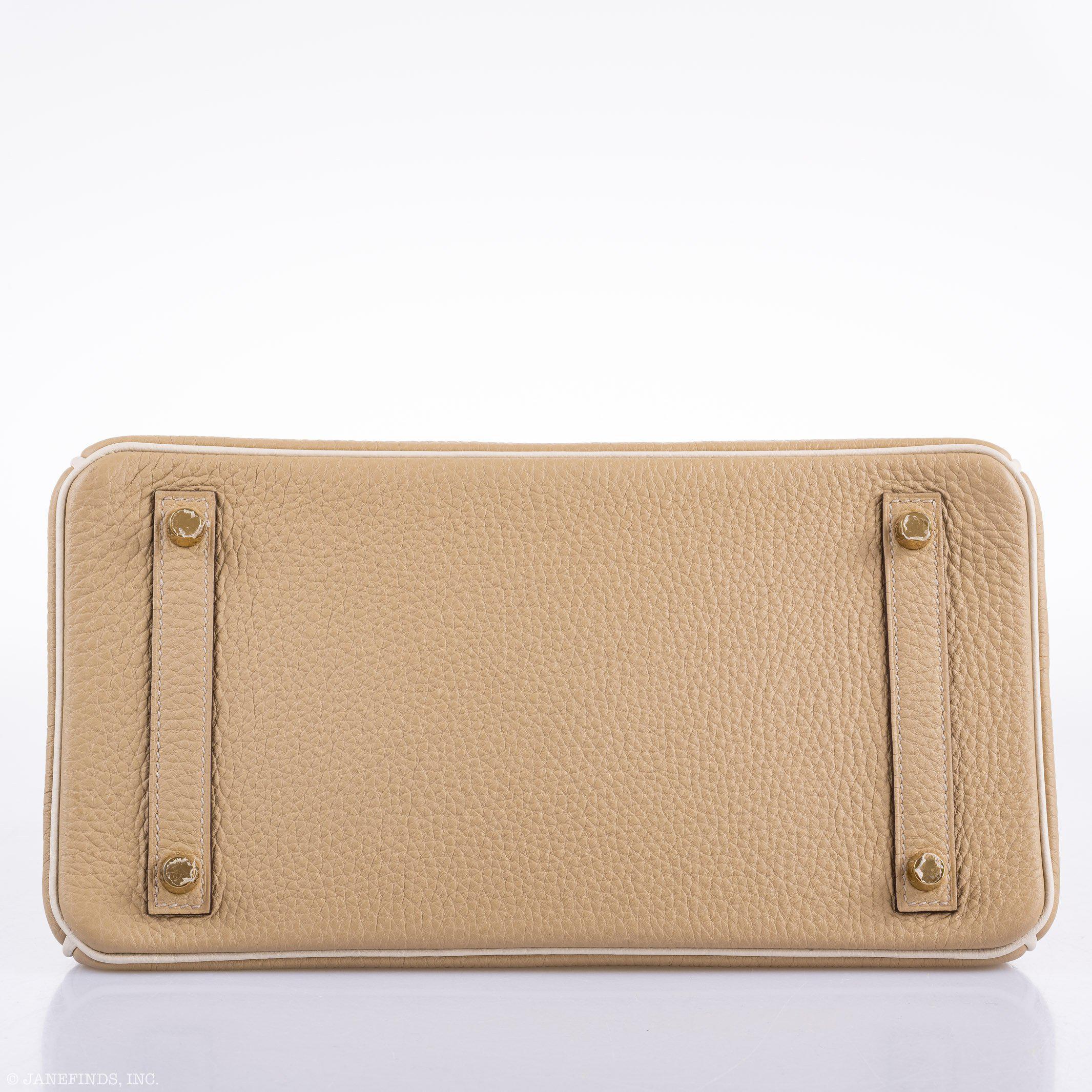 Hermes Birkin 30 HSS Trench & Craie Piping Togo Brushed Gold Hardware - 2016, X - Exclusu