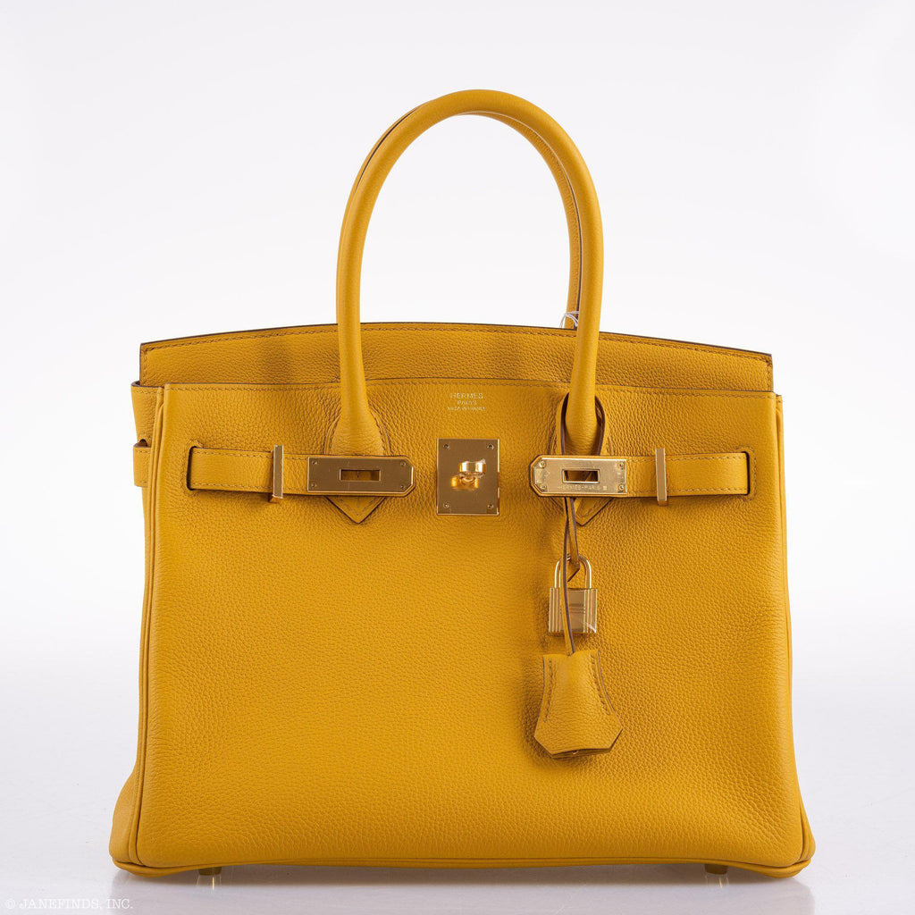 Hermes Birkin 30 Jaune Ambre Togo Gold Hardware - 2018, C - Exclusu