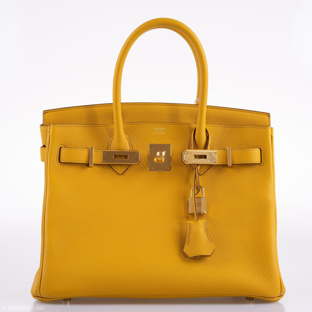 Hermes Birkin 30 Jaune Ambre Togo Gold Hardware - 2018, C - Exclusu
