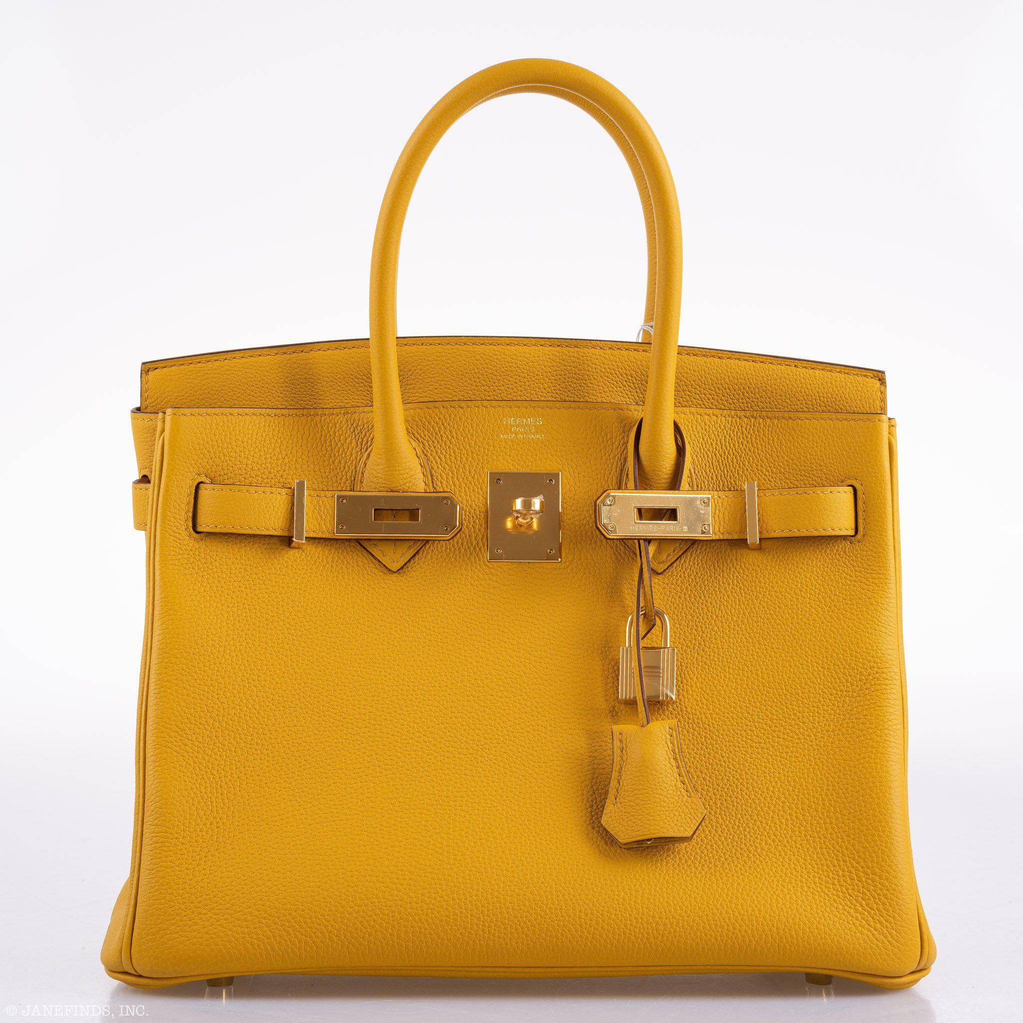 Hermes Birkin 30 Jaune Ambre Togo Gold Hardware - 2018, C - Exclusu