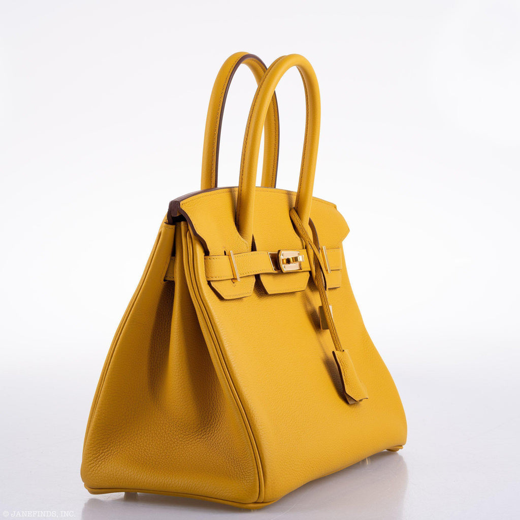 Hermes Birkin 30 Jaune Ambre Togo Gold Hardware - 2018, C - Exclusu