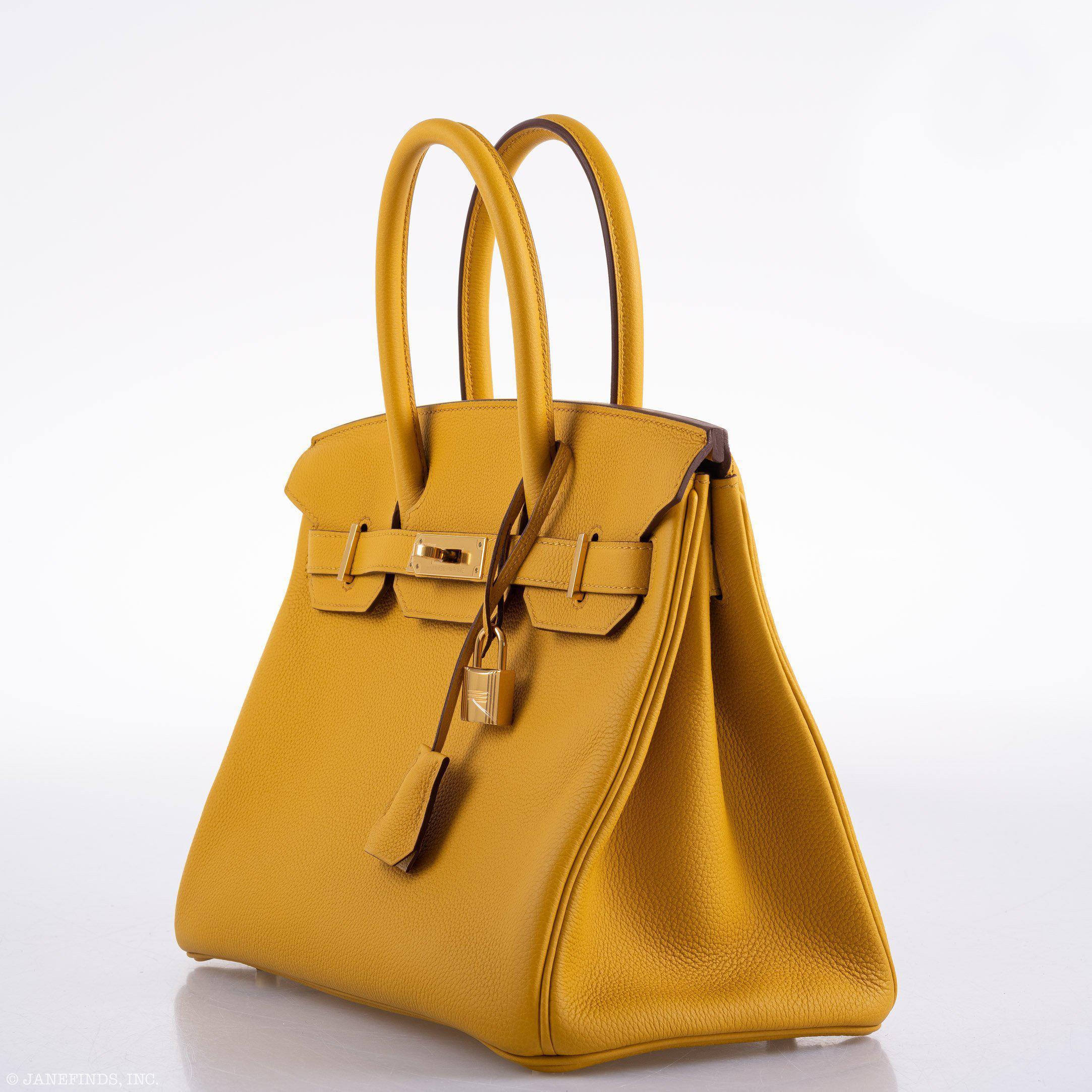 Hermes Birkin 30 Jaune Ambre Togo Gold Hardware - 2018, C - Exclusu