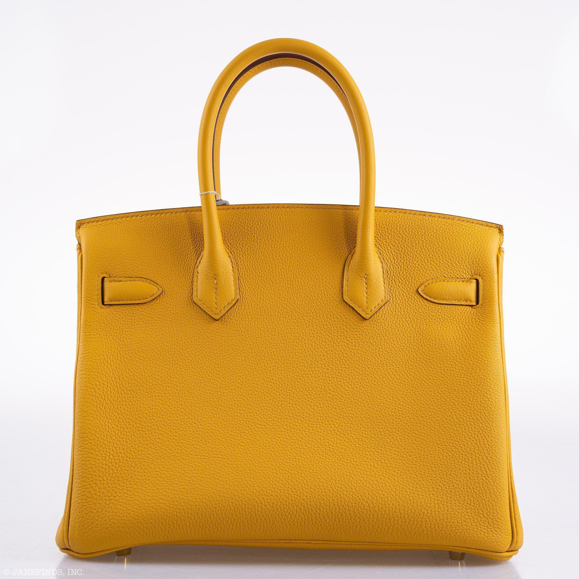 Hermes Birkin 30 Jaune Ambre Togo Gold Hardware - 2018, C - Exclusu