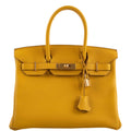 Hermes Birkin 30 Jaune Ambre Togo Gold Hardware - 2018, C - Exclusu