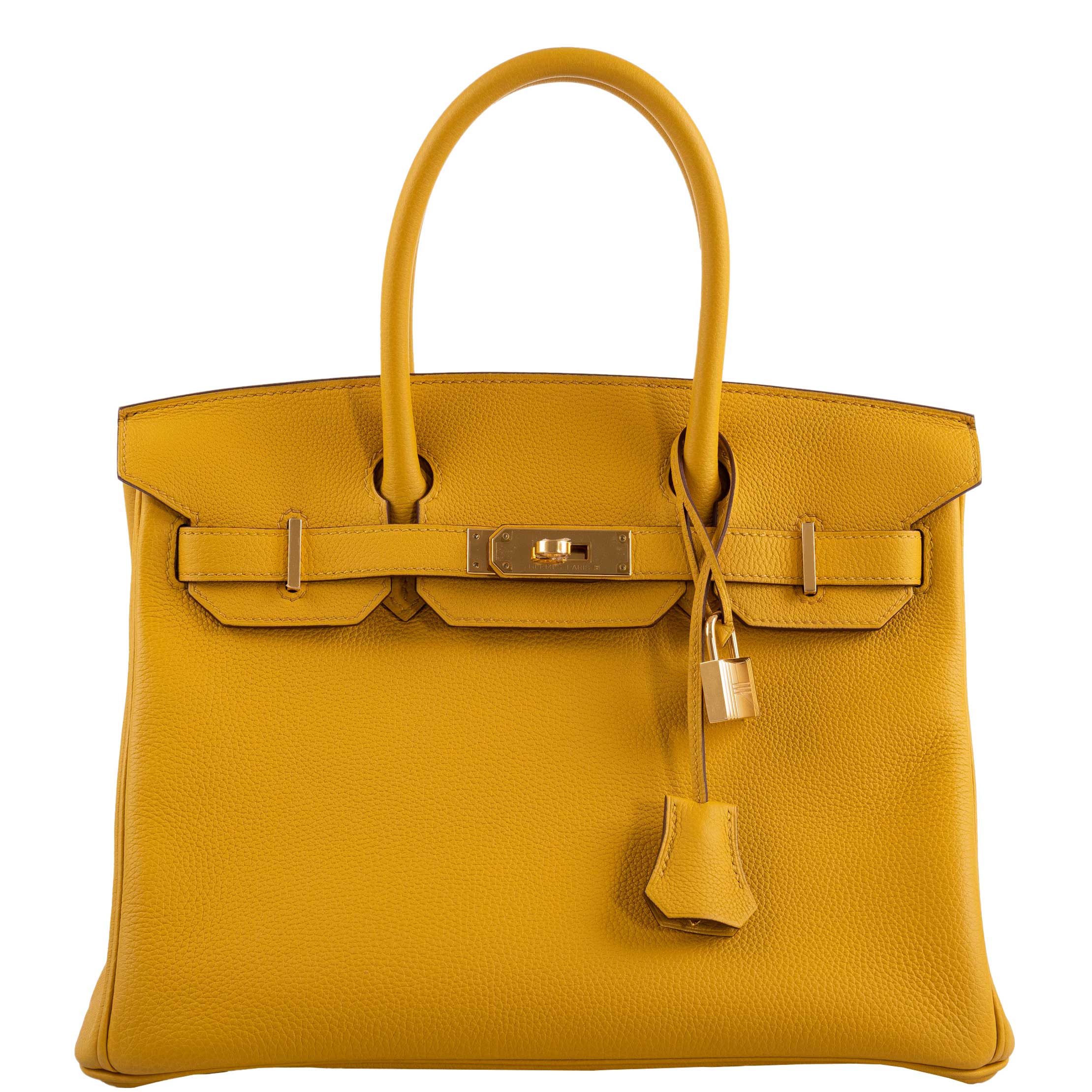 Hermes Birkin 30 Jaune Ambre Togo Gold Hardware - 2018, C - Exclusu