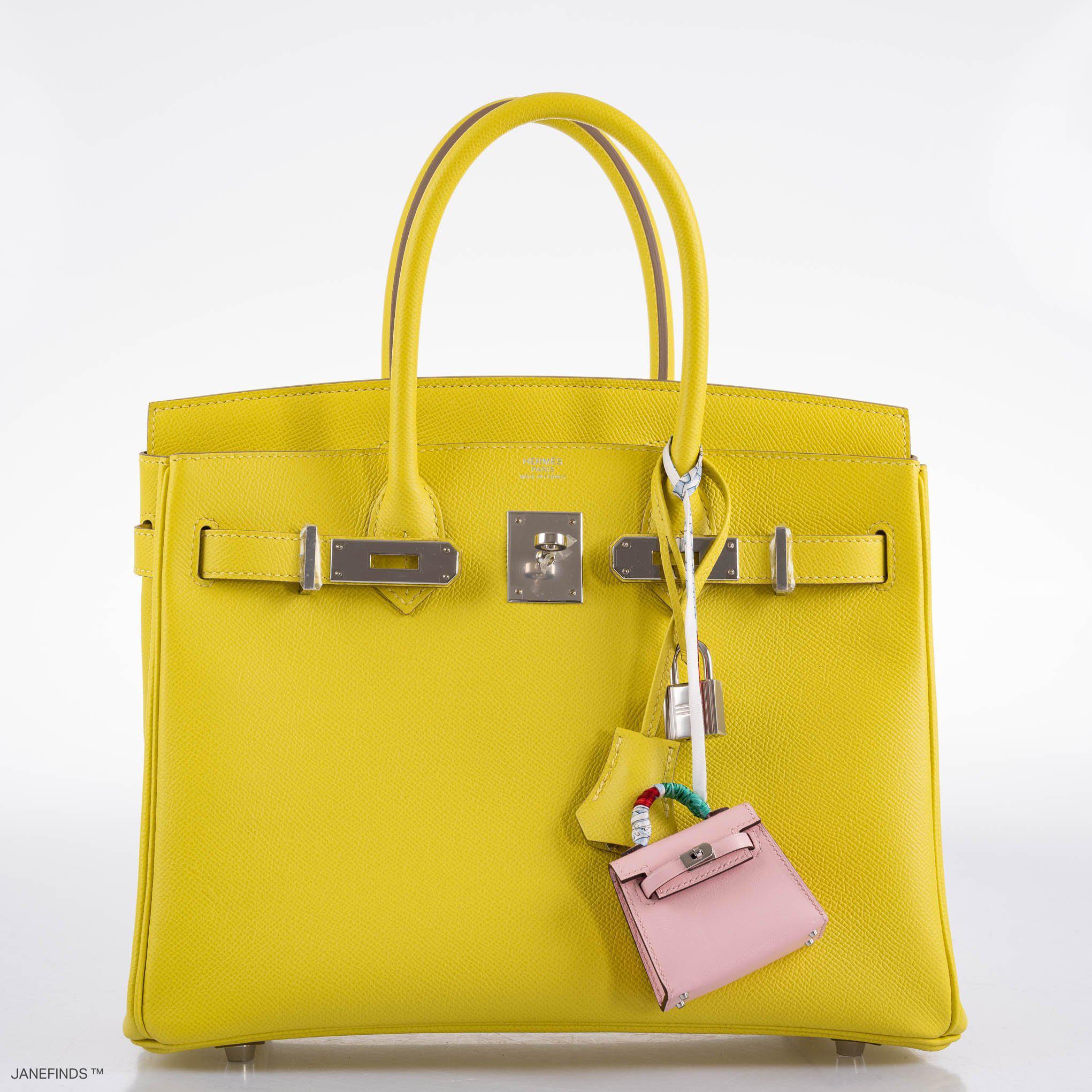 Hermes Birkin 30 Lime Epsom with Palladium Hardware - 2019, D - Exclusu