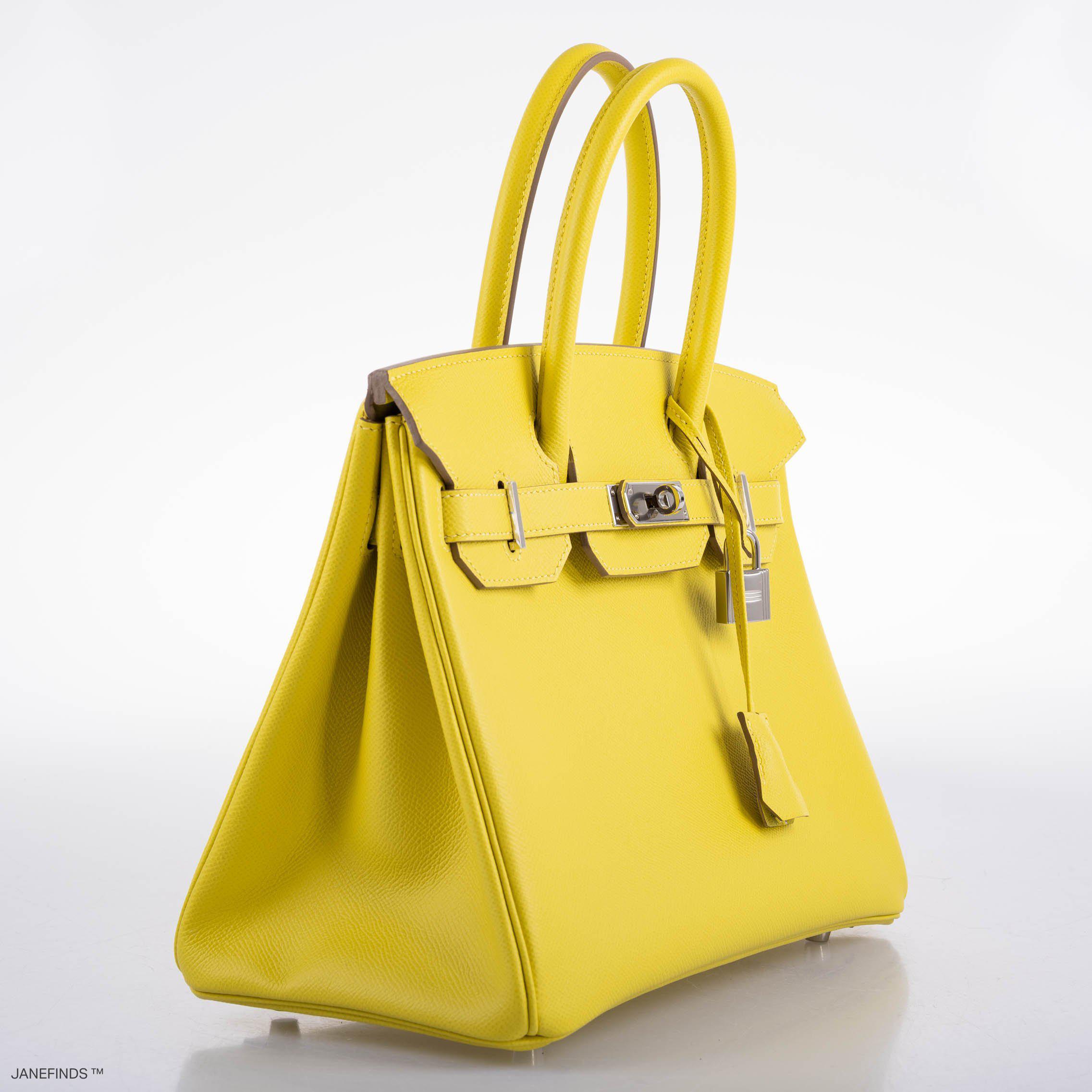 Hermes Birkin 30 Lime Epsom with Palladium Hardware - 2019, D - Exclusu