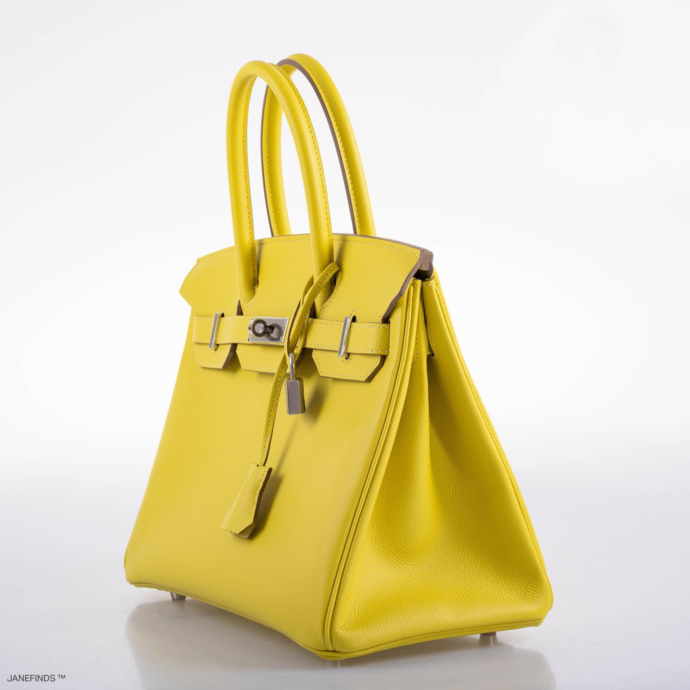 Hermes Birkin 30 Lime Epsom with Palladium Hardware - 2019, D - Exclusu