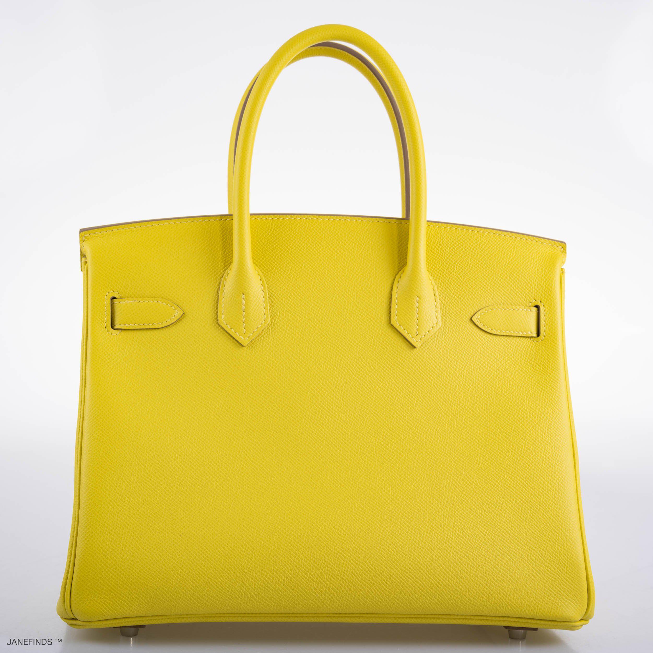 Hermes Birkin 30 Lime Epsom with Palladium Hardware - 2019, D - Exclusu