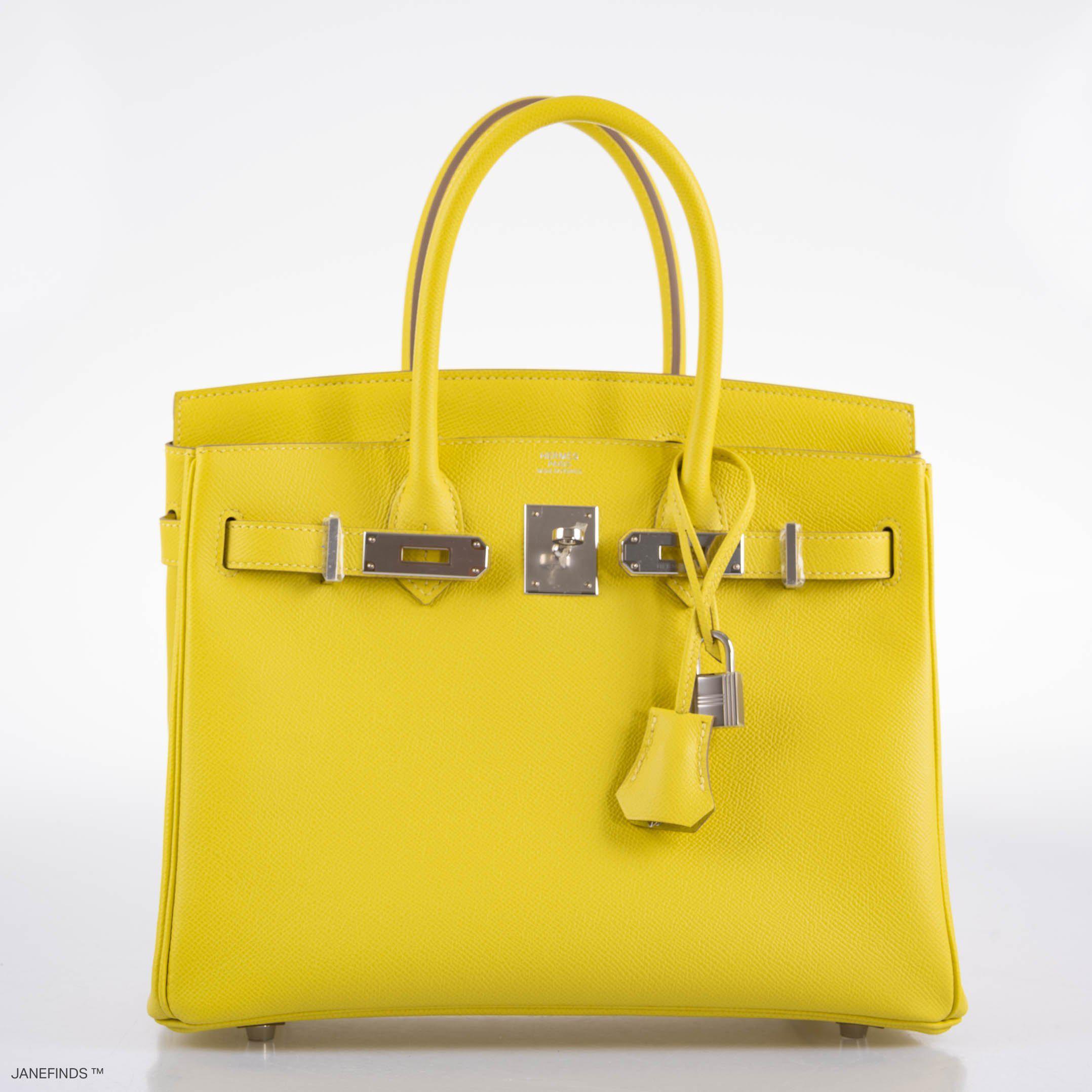 Hermes Birkin 30 Lime Epsom with Palladium Hardware - 2019, D - Exclusu
