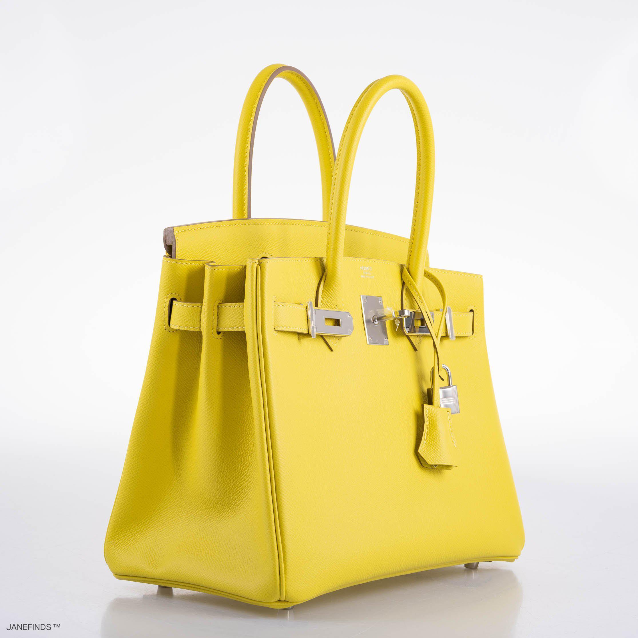 Hermes Birkin 30 Lime Epsom with Palladium Hardware - 2019, D - Exclusu