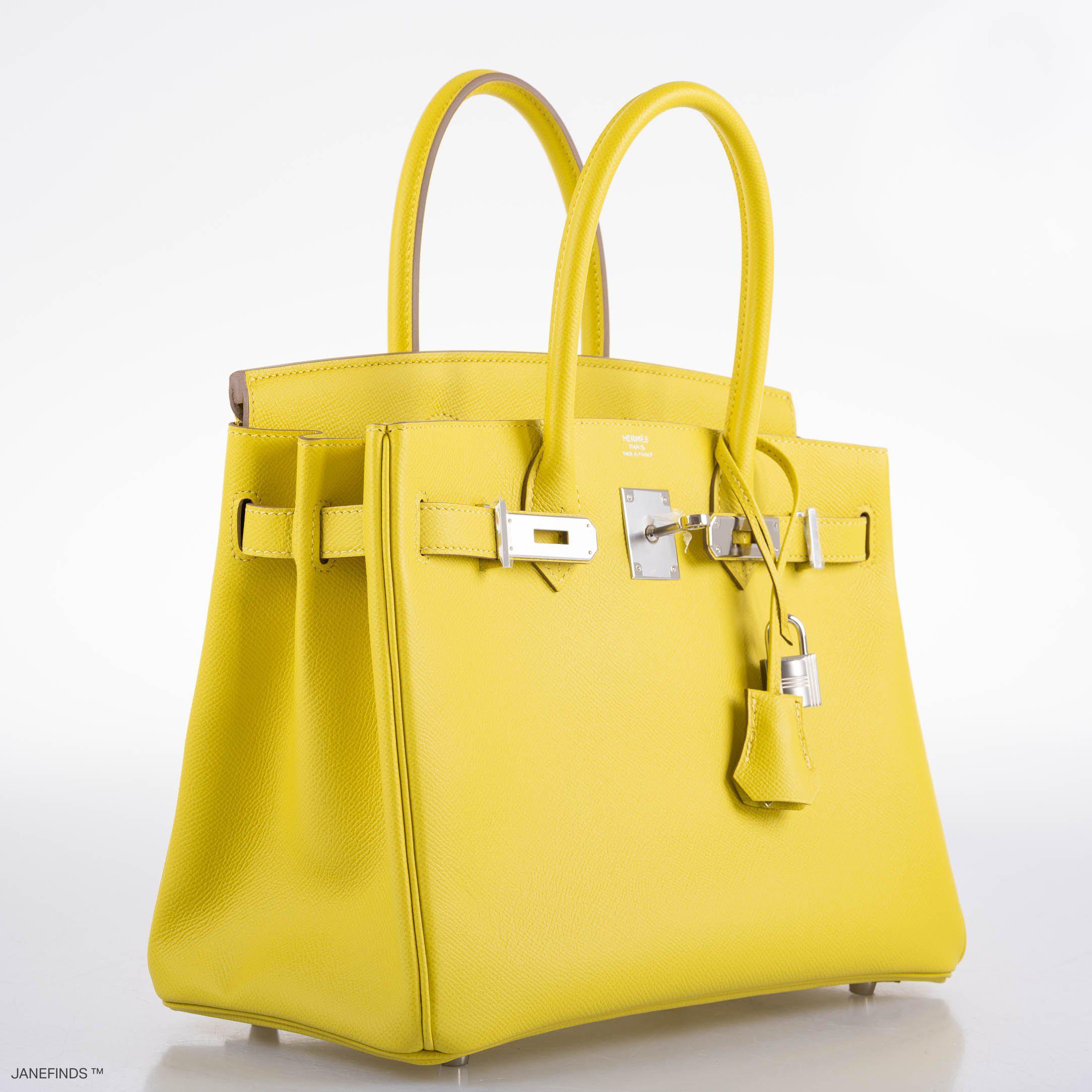 Hermes Birkin 30 Lime Epsom with Palladium Hardware - 2019, D - Exclusu