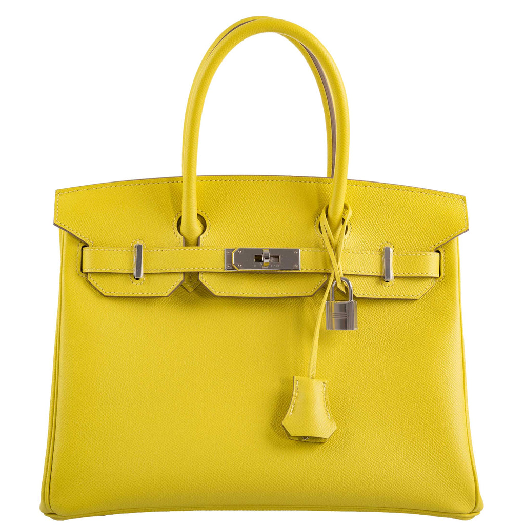 Hermes Birkin 30 Lime Epsom with Palladium Hardware - 2019, D - Exclusu