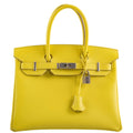 Hermes Birkin 30 Lime Epsom with Palladium Hardware - 2019, D - Exclusu