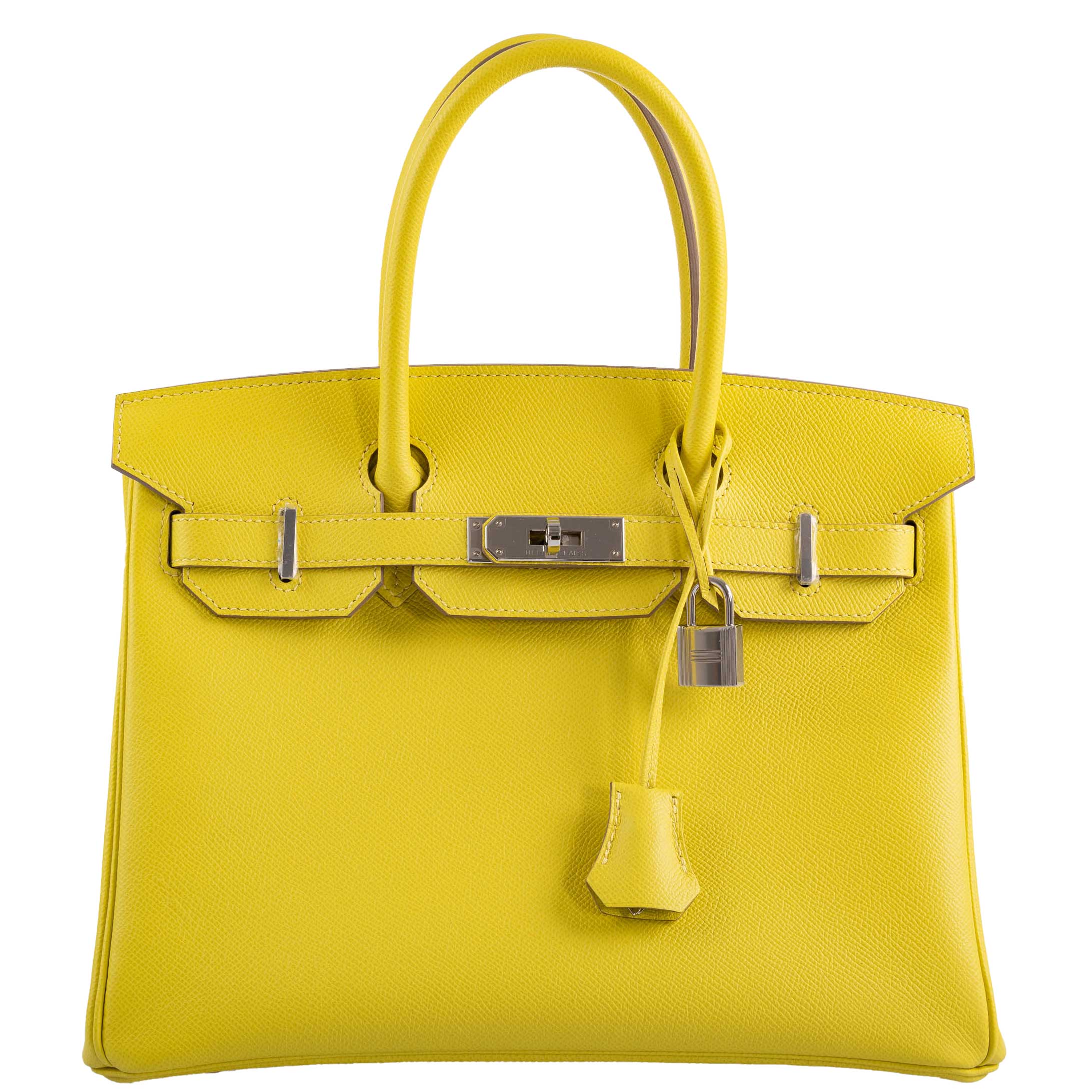 Hermes Birkin 30 Lime Epsom with Palladium Hardware - 2019, D - Exclusu