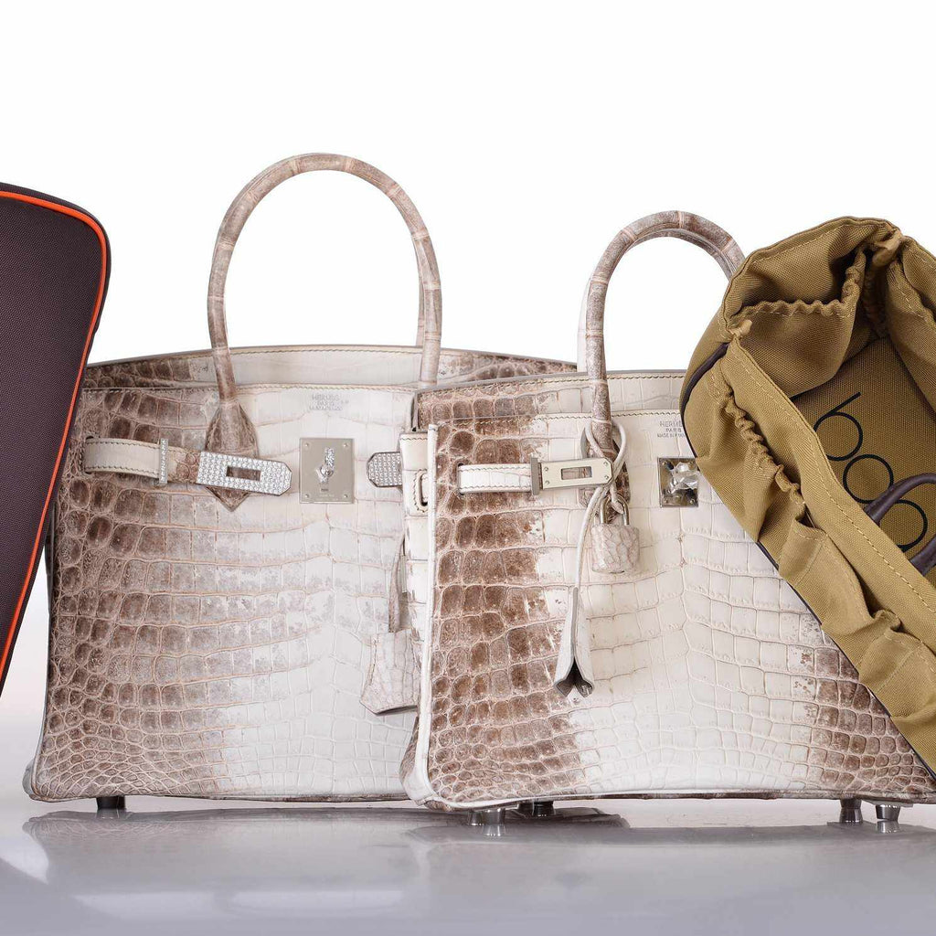 Hermes Birkin 30 Matte Himalayan Niloticus Crocodile with Diamonds & White Gold Hardware - Exclusu