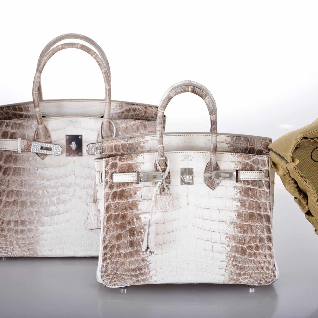 Hermes Birkin 30 Matte Himalayan Niloticus Crocodile with Diamonds & White Gold Hardware - Exclusu