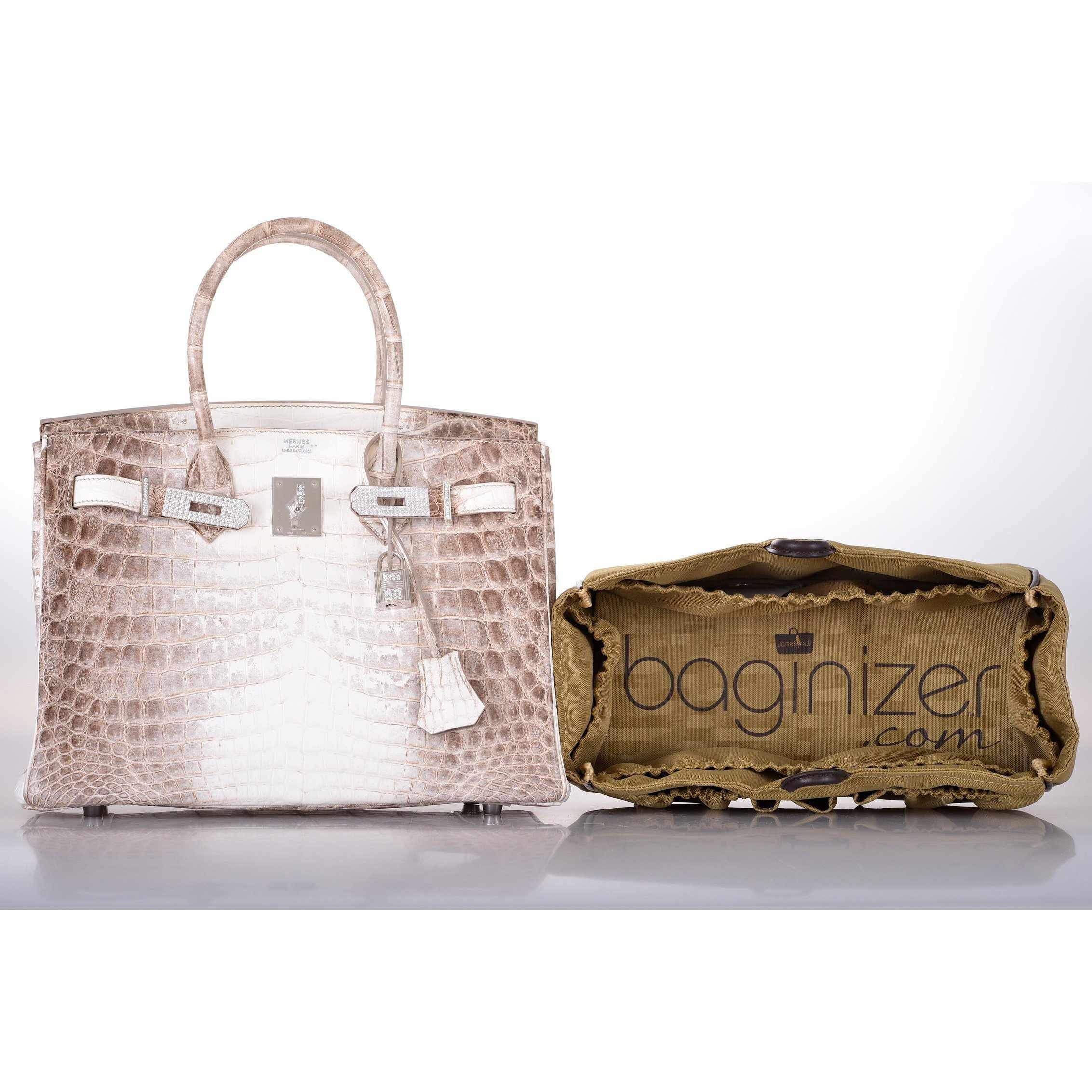 Hermes Birkin 30 Matte Himalayan Niloticus Crocodile with Diamonds & White Gold Hardware - Exclusu