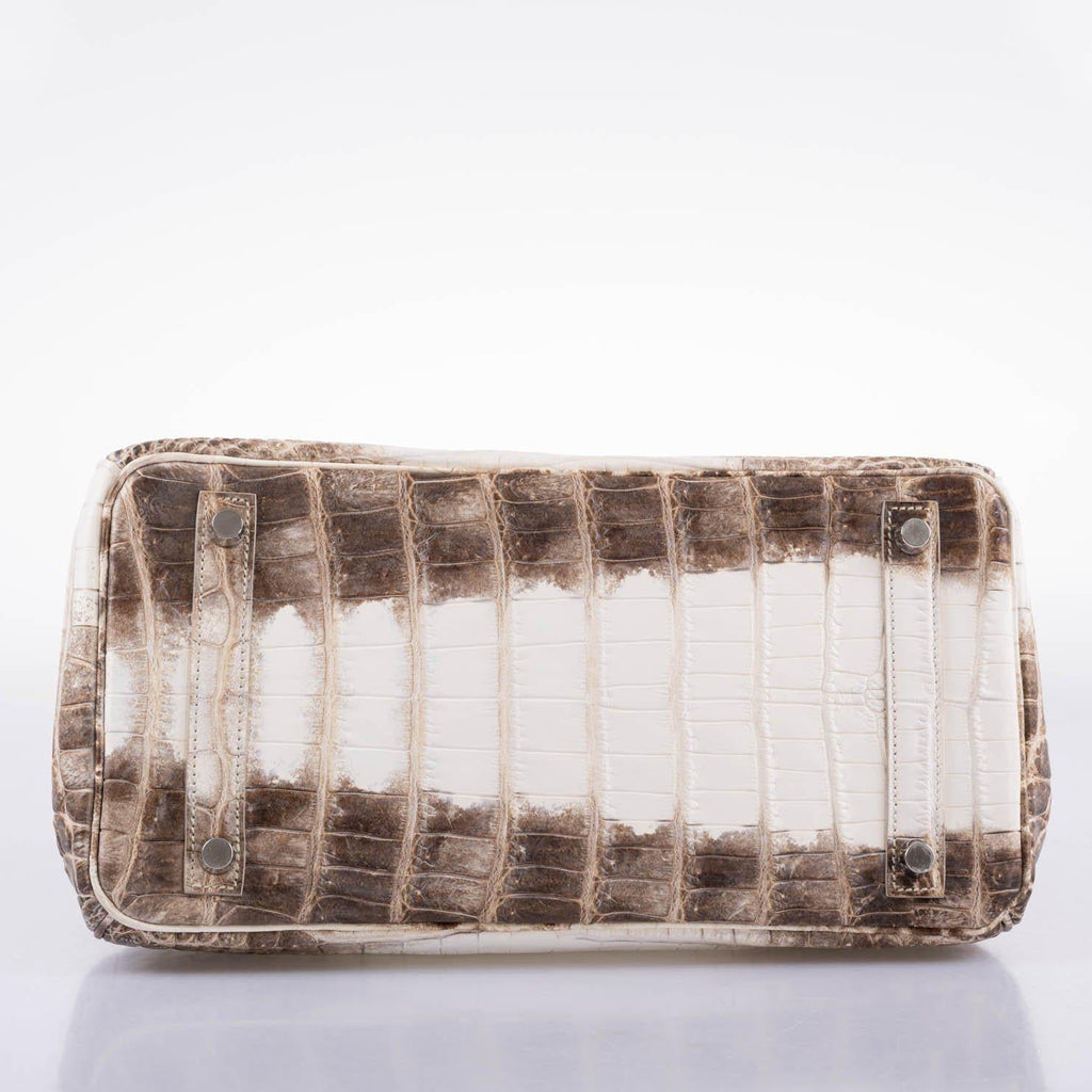 Hermes Birkin 30 Matte Himalayan Niloticus Crocodile Palladium Hardware - 2010, N Square - Exclusu