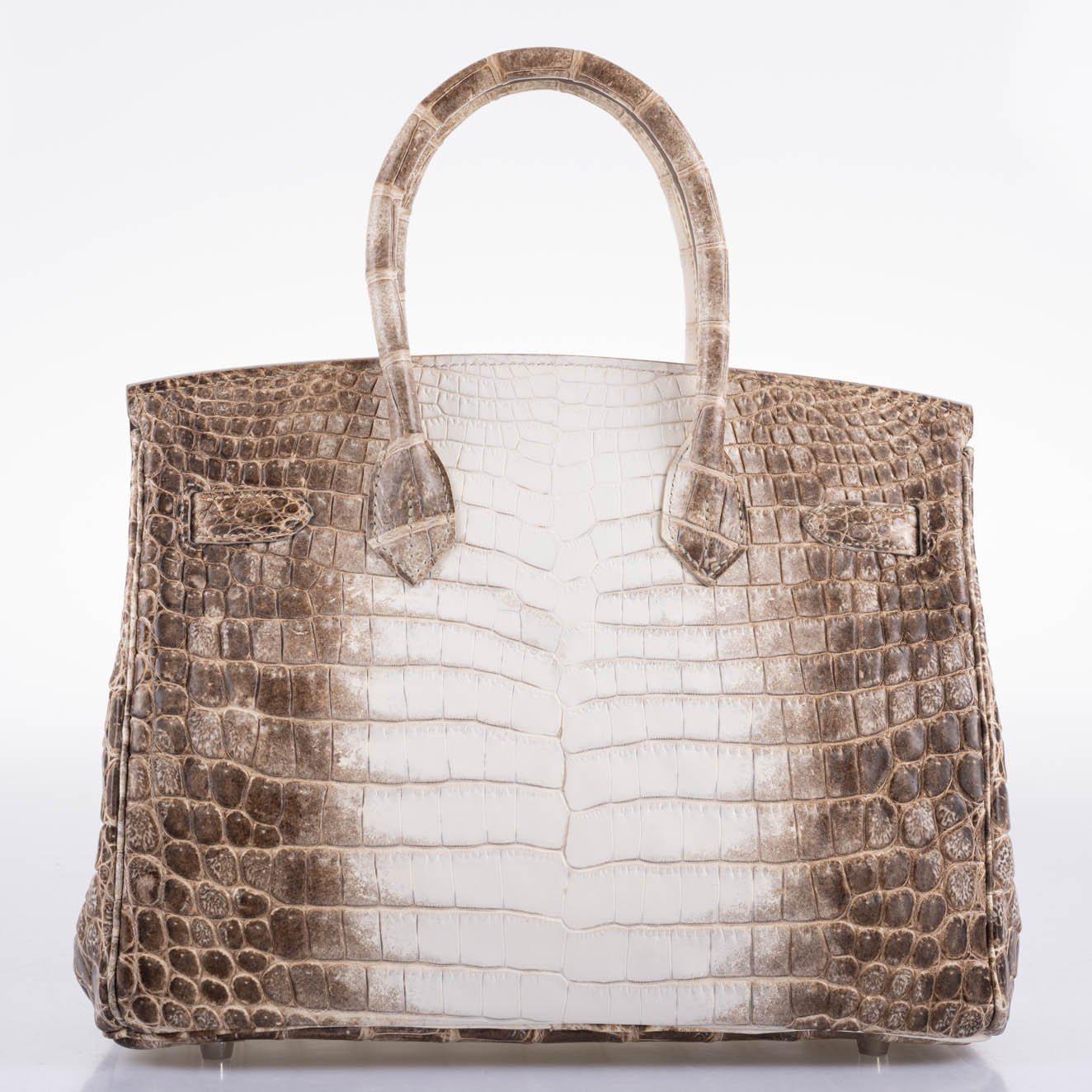 Hermes Birkin 30 Matte Himalayan Niloticus Crocodile Palladium Hardware - 2010, N Square - Exclusu