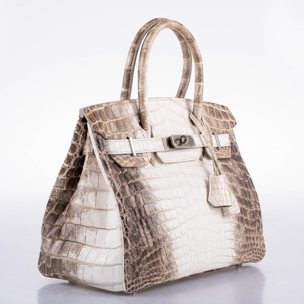 Hermes Birkin 30 Matte Himalayan Niloticus Crocodile Palladium Hardware - 2010, N Square - Exclusu