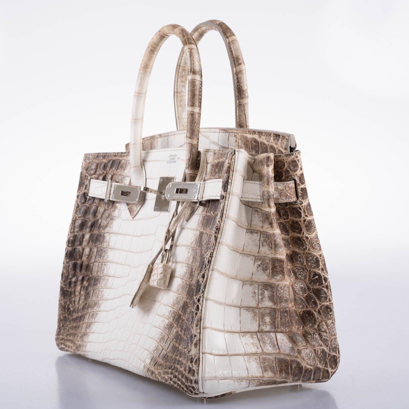 Hermes Birkin 30 Matte Himalayan Niloticus Crocodile Palladium Hardware - 2010, N Square - Exclusu