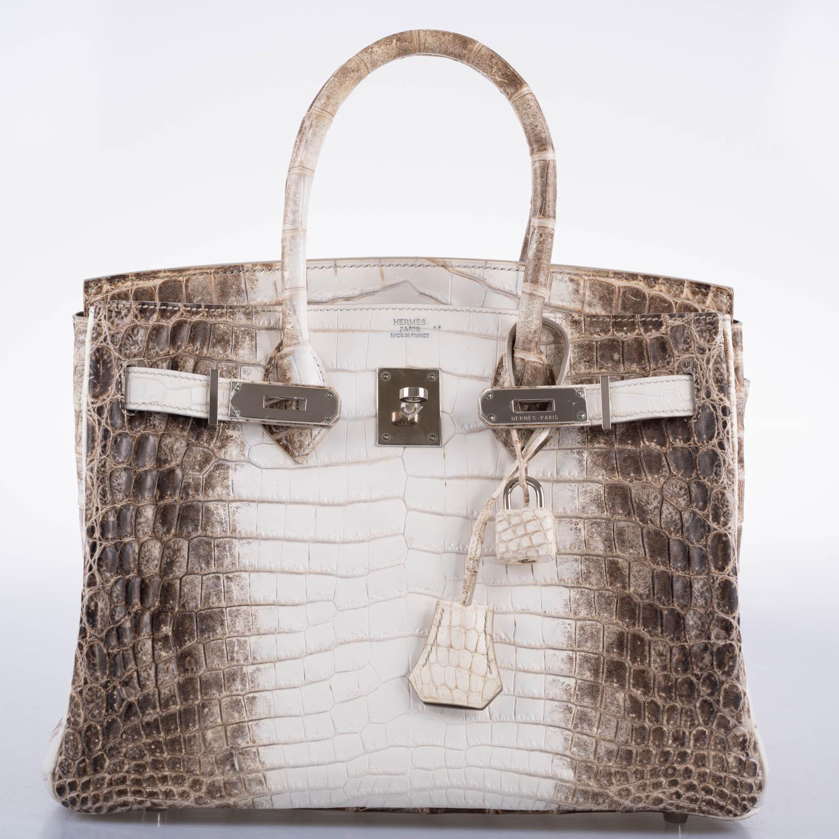 Hermes Birkin 30 Matte Himalayan Niloticus Crocodile Palladium Hardware - 2010, N Square - Exclusu