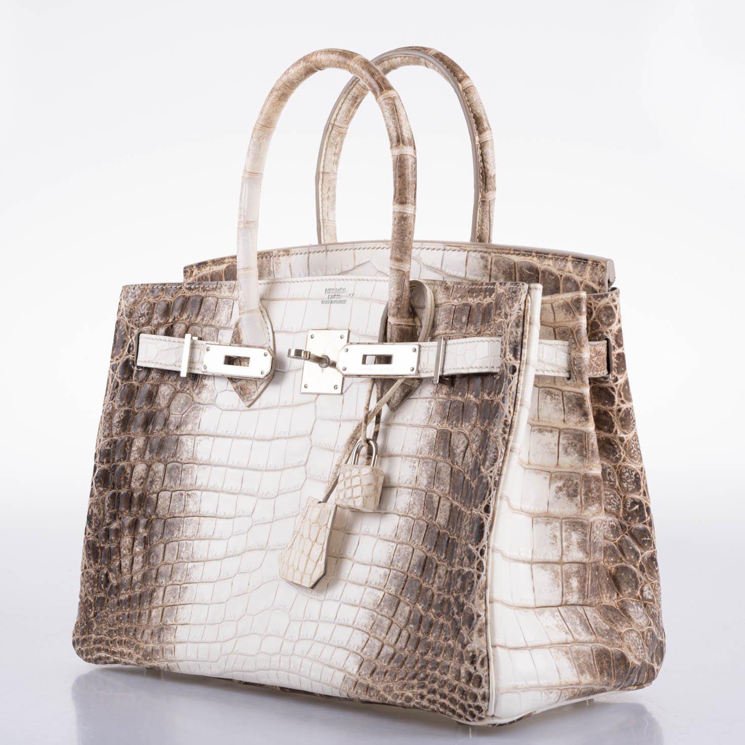 Hermes Birkin 30 Matte Himalayan Niloticus Crocodile Palladium Hardware - 2010, N Square - Exclusu