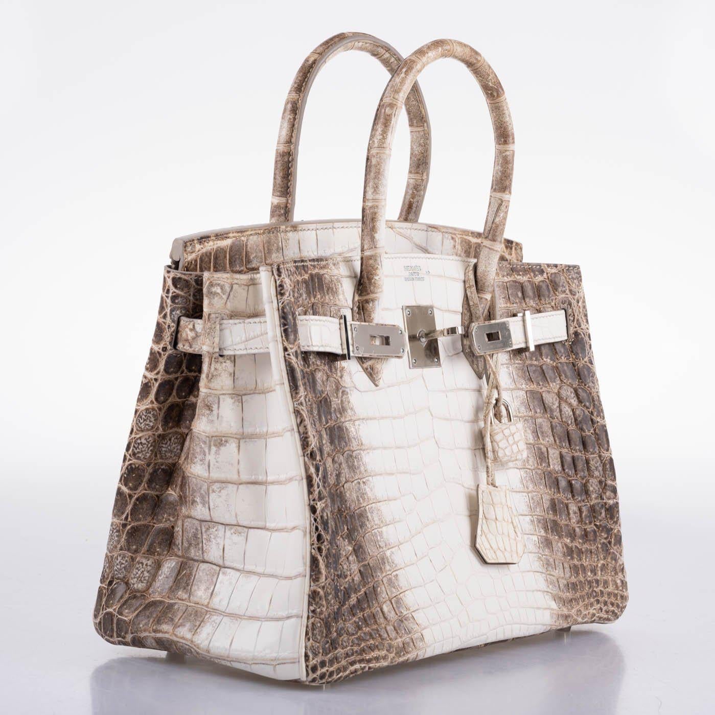Hermes Birkin 30 Matte Himalayan Niloticus Crocodile Palladium Hardware - 2010, N Square - Exclusu