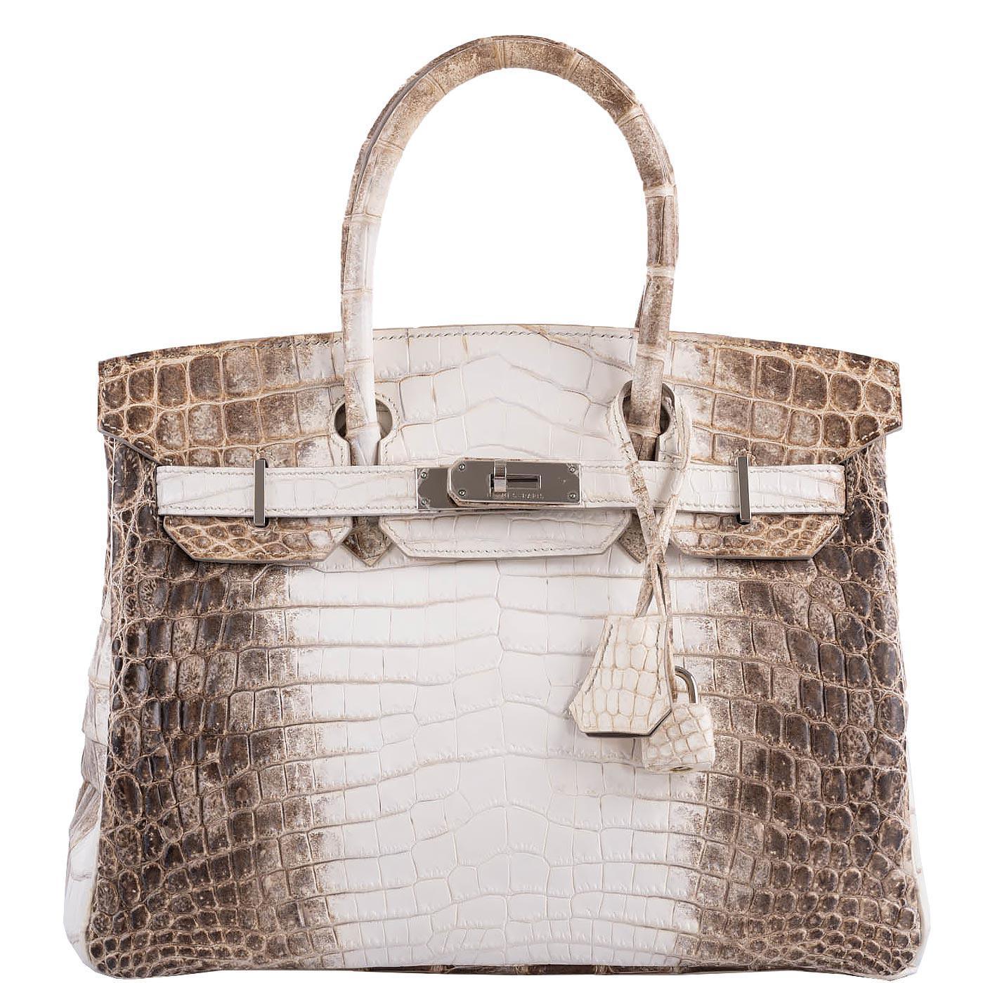 Hermes Birkin 30 Matte Himalayan Niloticus Crocodile Palladium Hardware - 2010, N Square - Exclusu