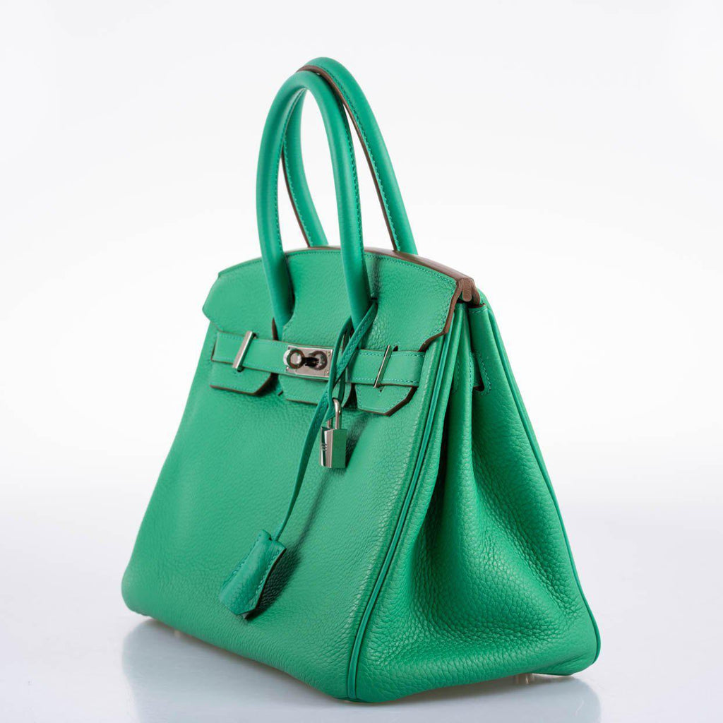 Hermes Birkin 30 Menthe Clemence with Palladium Hardware - 2012, P Square - Exclusu