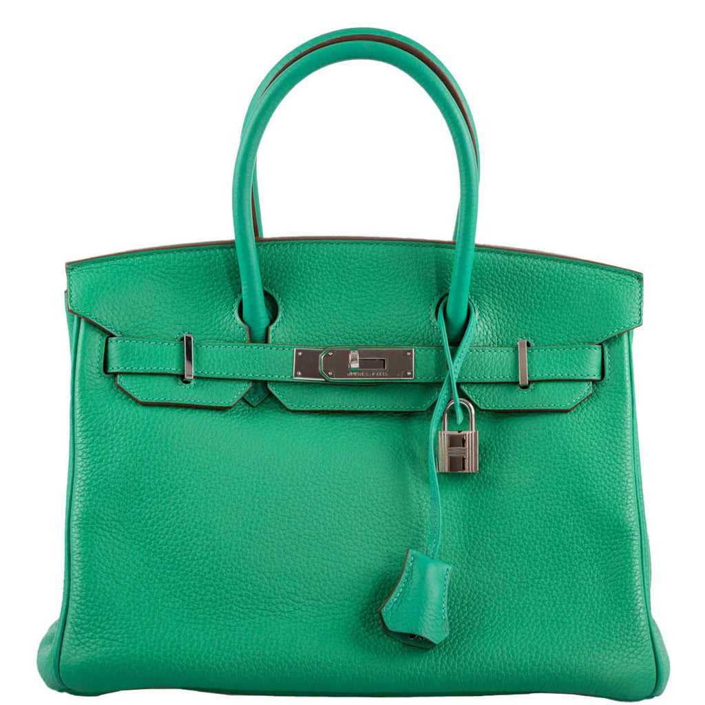Hermes Birkin 30 Menthe Clemence with Palladium Hardware - 2012, P Square - Exclusu