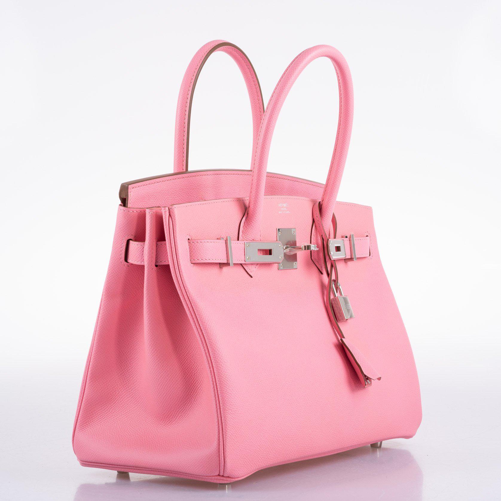 Hermes Birkin 30 Rose Confetti Epsom Palladium Hardware - 2021, Z - Exclusu