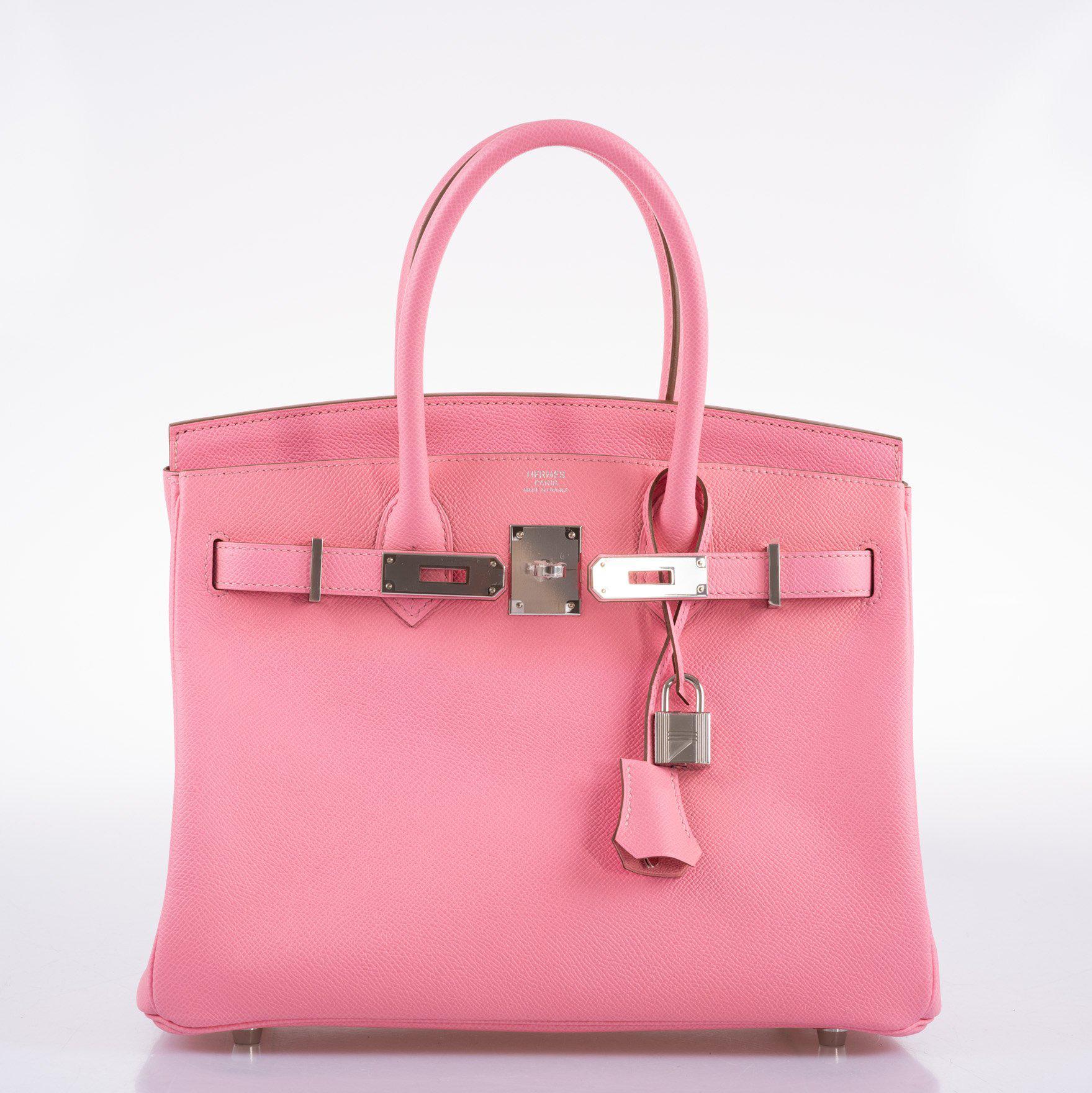 Hermes Birkin 30 Rose Confetti Epsom Palladium Hardware - 2021, Z - Exclusu