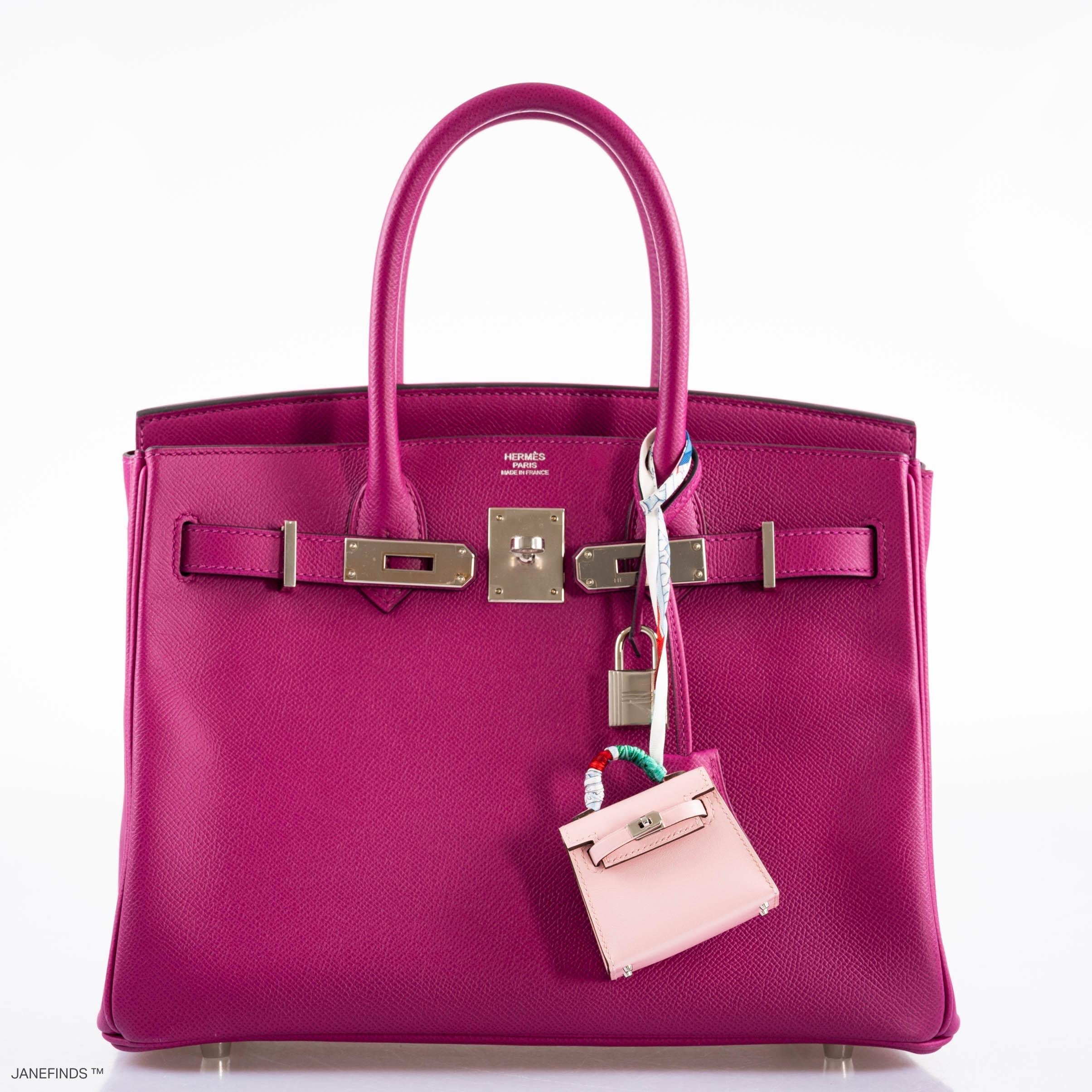 Hermes Birkin 30 Rose Pourpre Epsom with Palladium Hardware - 2018, C - Exclusu