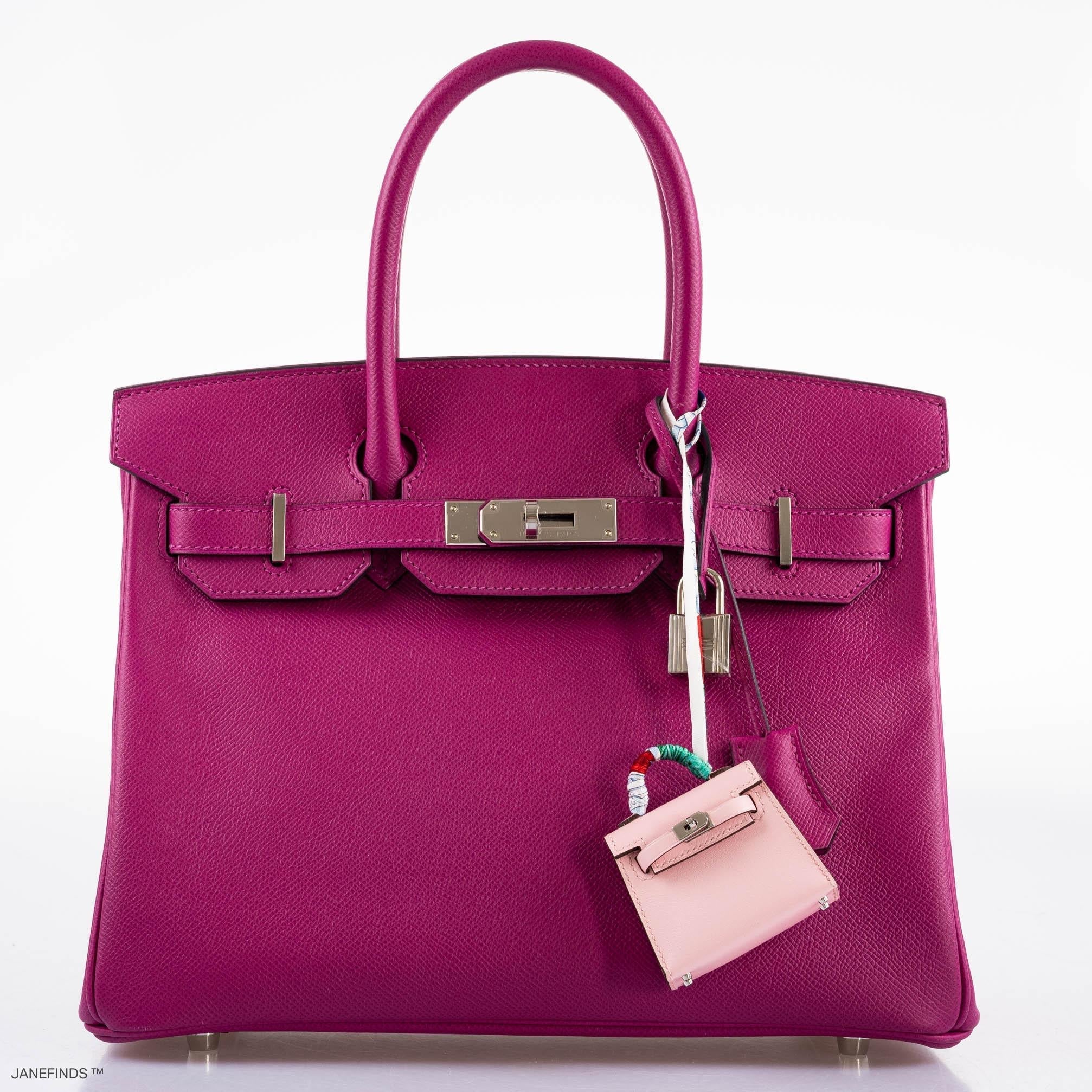 Hermes Birkin 30 Rose Pourpre Epsom with Palladium Hardware - 2018, C - Exclusu