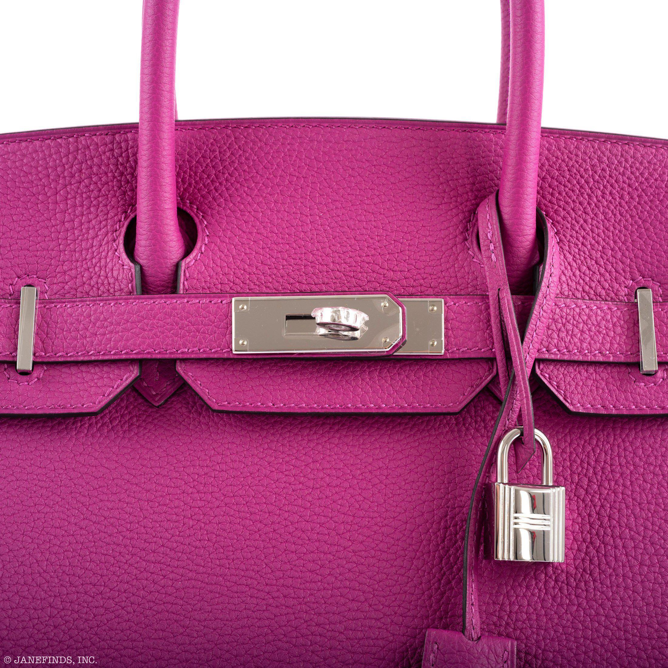 Hermes Birkin 30 Rose Pourpre Togo Palladium Hardware - 2020, Y - Exclusu