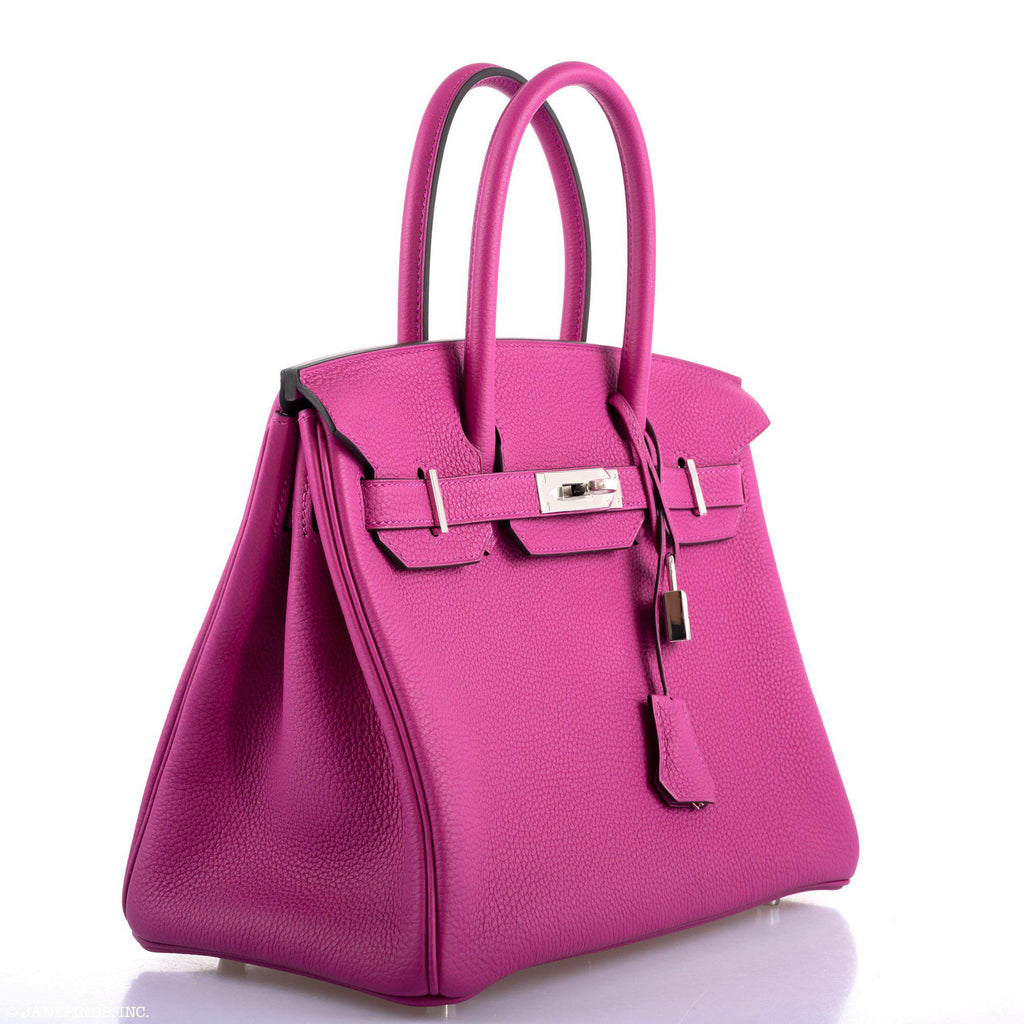 Hermes Birkin 30 Rose Pourpre Togo Palladium Hardware - 2020, Y - Exclusu