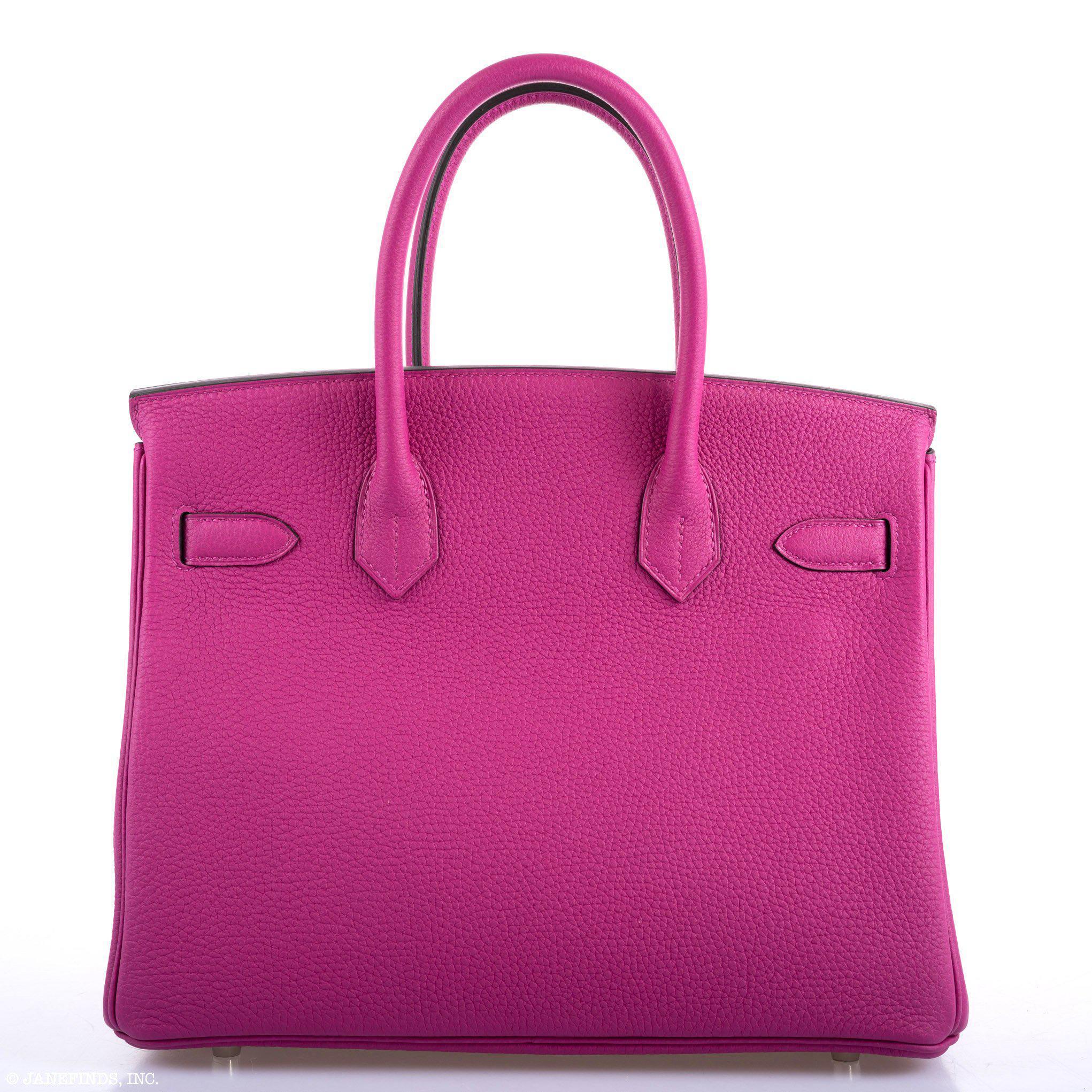 Hermes Birkin 30 Rose Pourpre Togo Palladium Hardware - 2020, Y - Exclusu