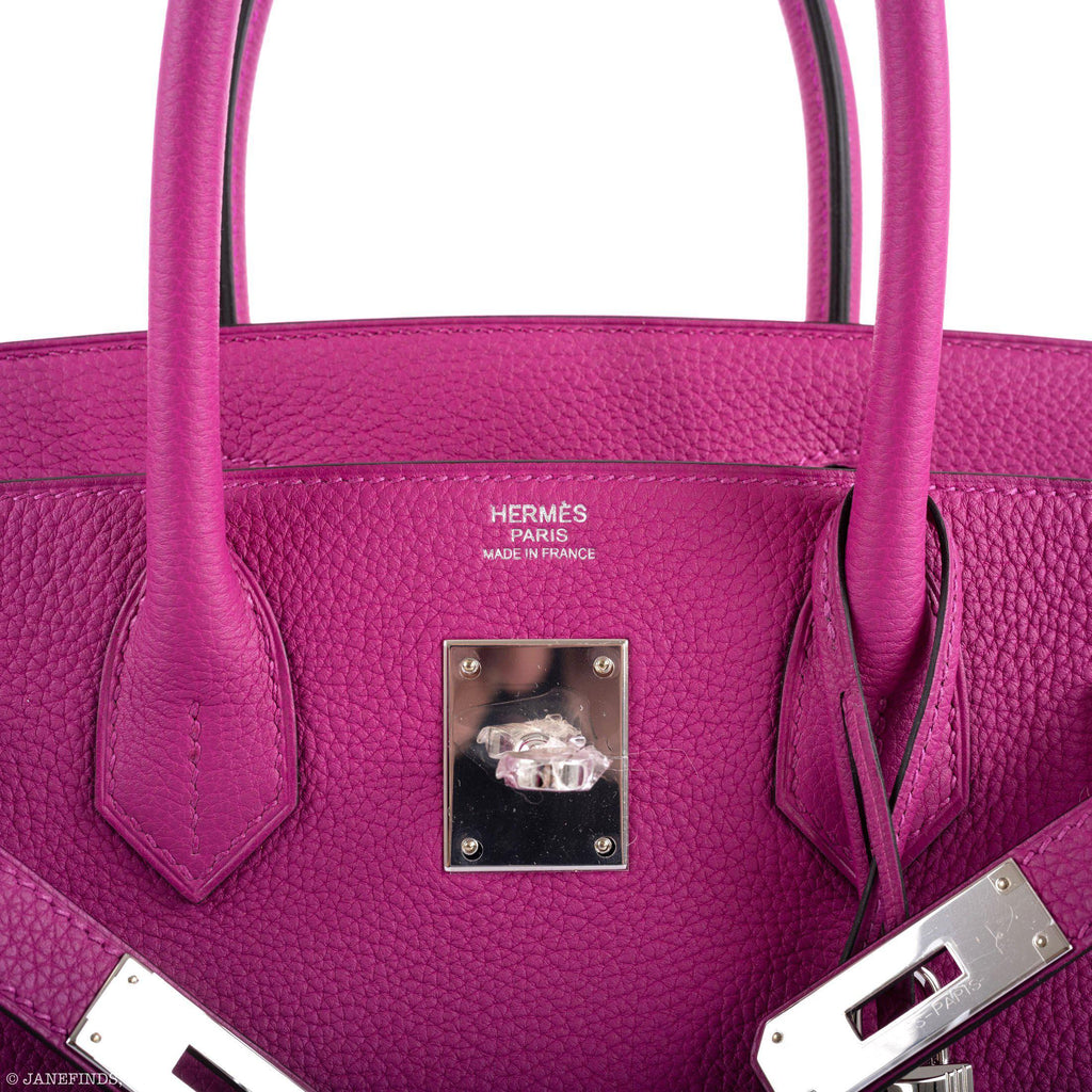 Hermes Birkin 30 Rose Pourpre Togo Palladium Hardware - 2020, Y - Exclusu