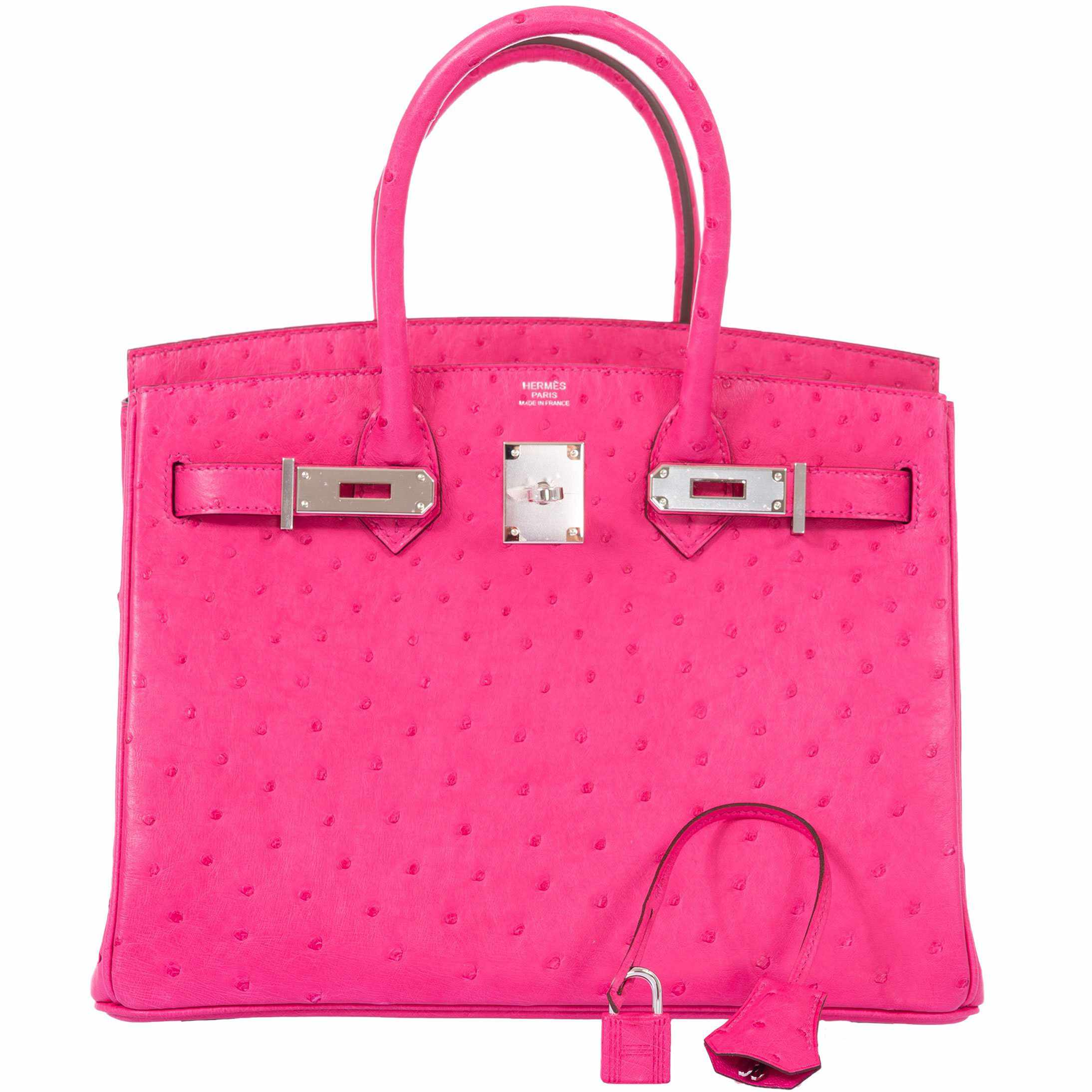 Hermes Birkin 30 Rose Tyrien Ostrich Palladium Hardware - 2020, Y - Exclusu