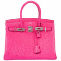 Hermes Birkin 30 Rose Tyrien Ostrich Palladium Hardware - 2020, Y - Exclusu