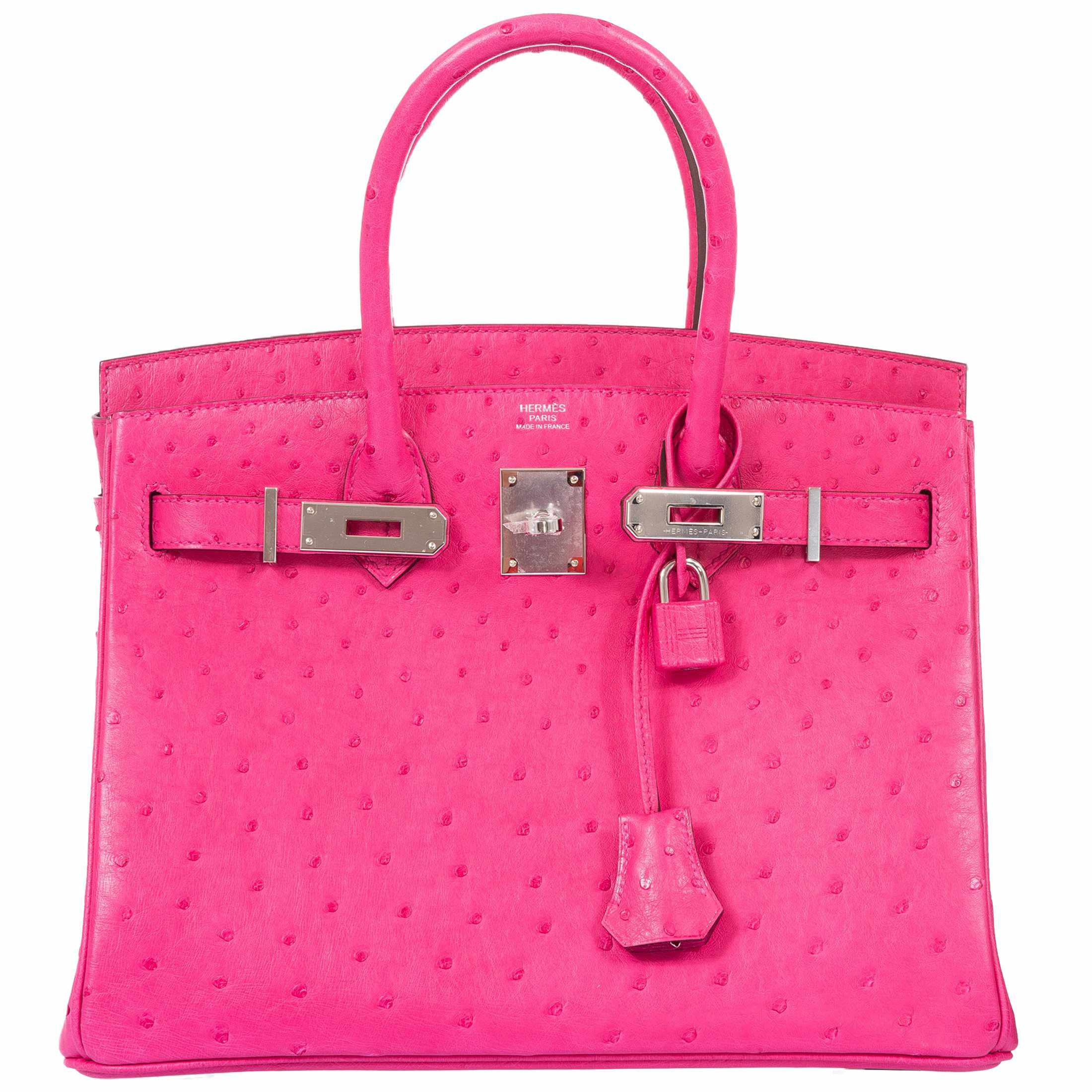 Hermes Birkin 30 Rose Tyrien Ostrich Palladium Hardware - 2020, Y - Exclusu