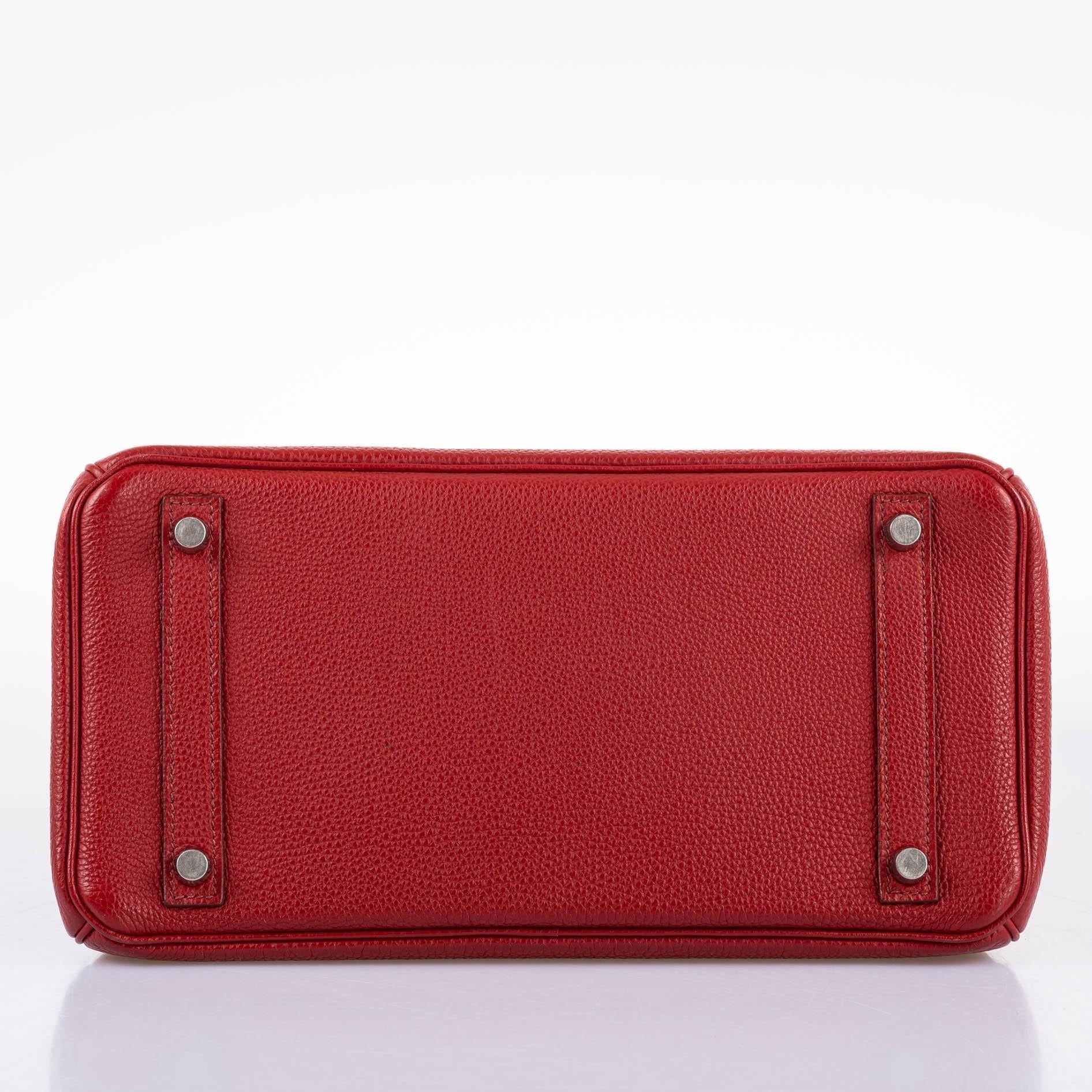 Hermes Birkin 30 Rouge Garance Togo with Palladium Hardware - 2007, K Square - Exclusu