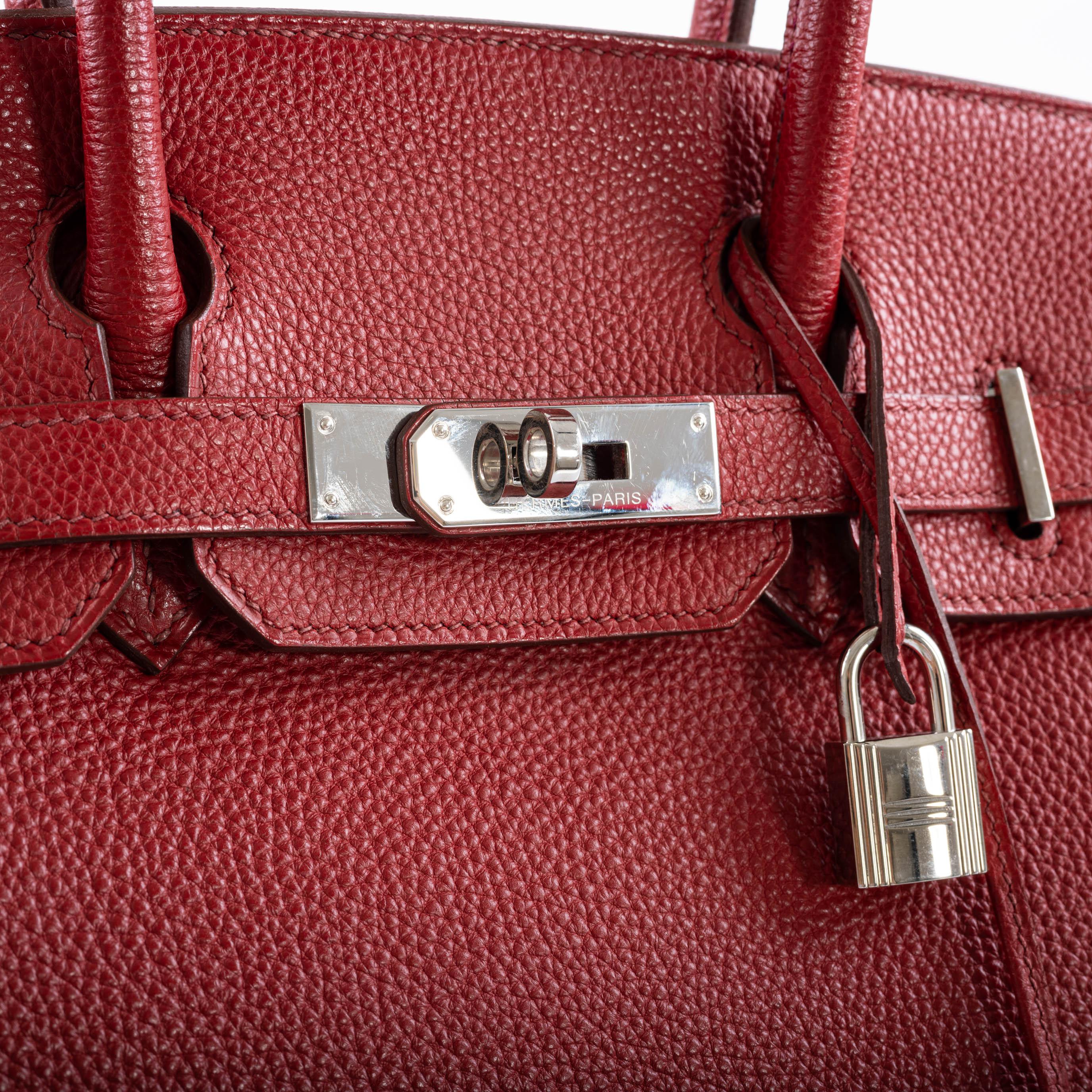 Hermes Birkin 30 Rouge Garance Togo with Palladium Hardware - 2007, K Square - Exclusu