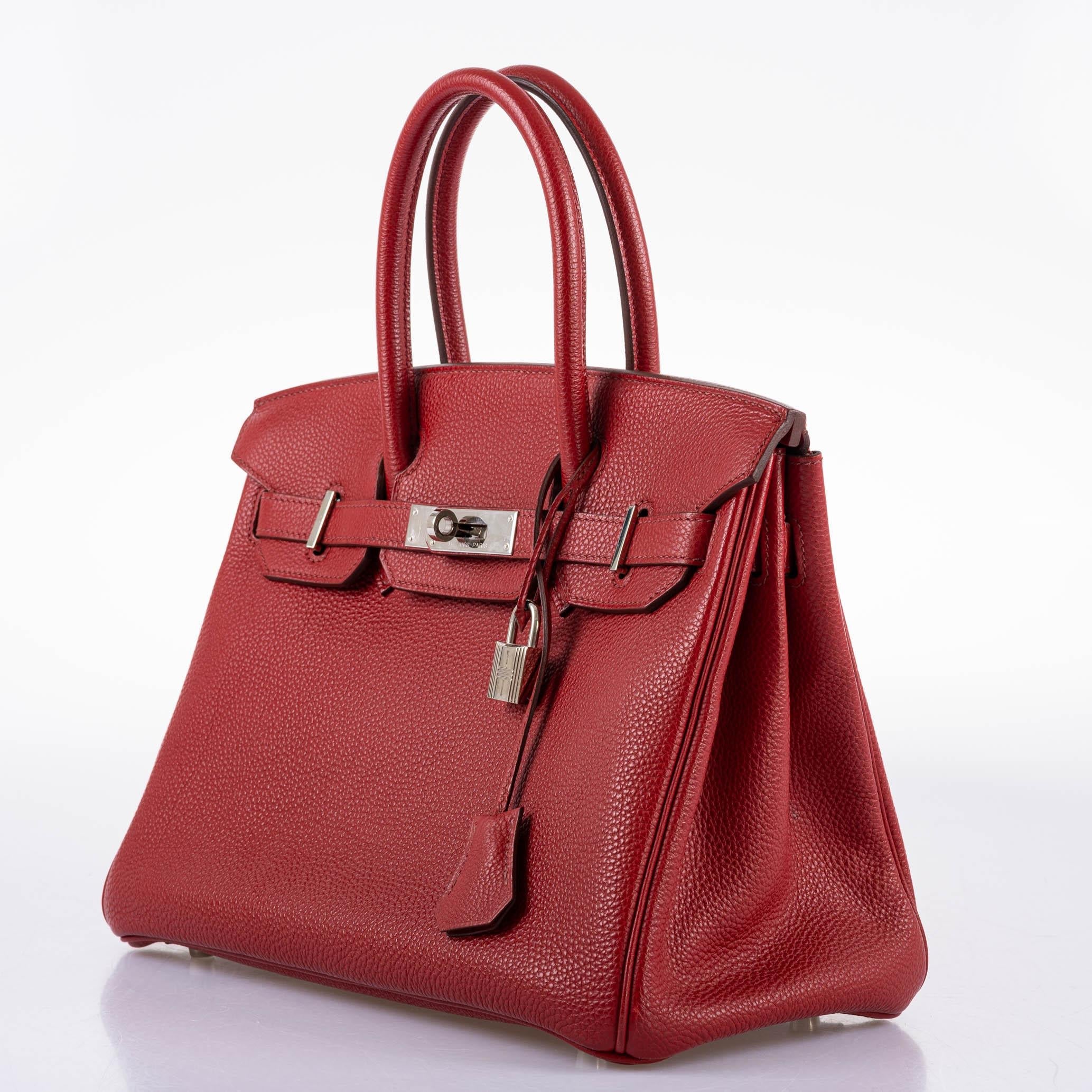 Hermes Birkin 30 Rouge Garance Togo with Palladium Hardware - 2007, K Square - Exclusu