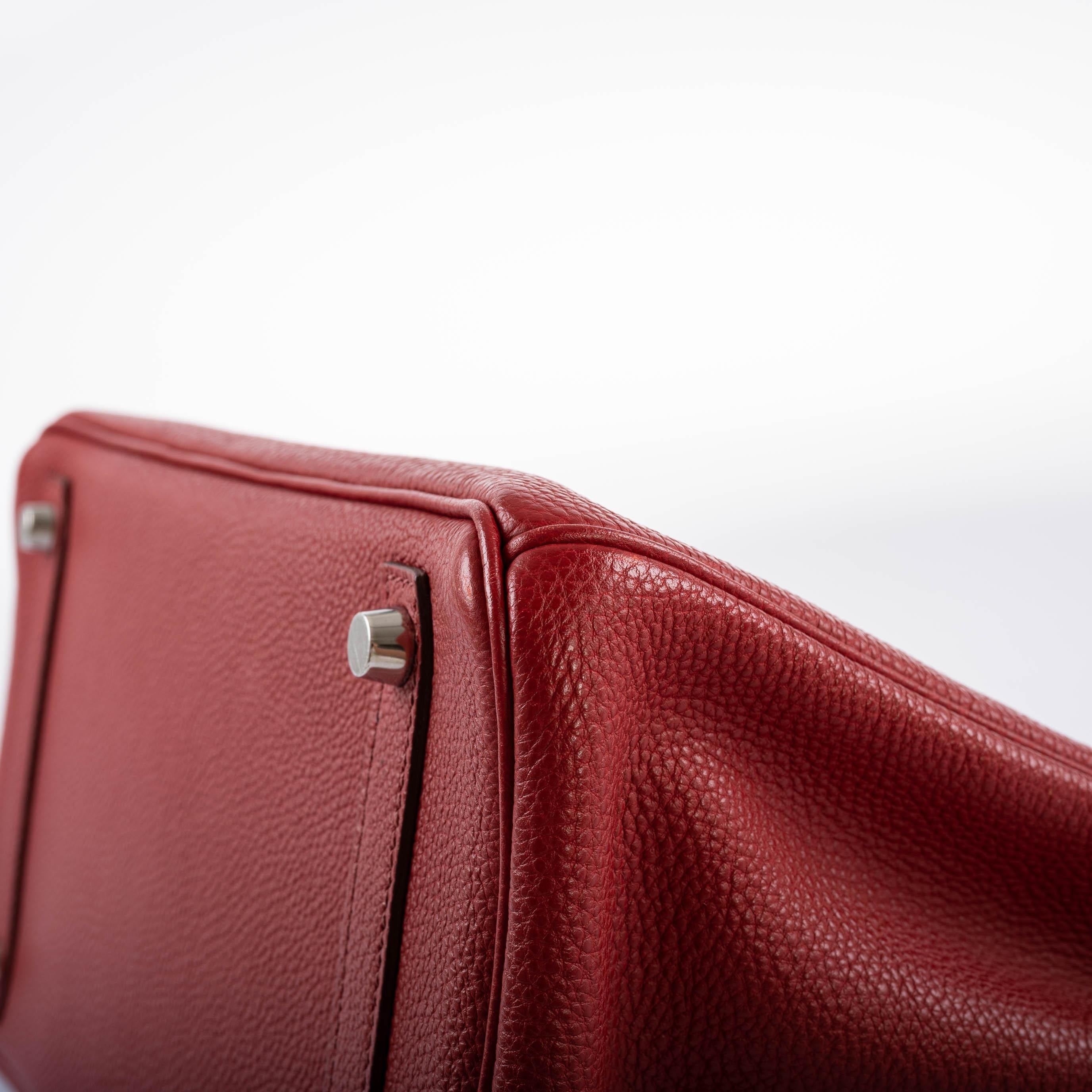 Hermes Birkin 30 Rouge Garance Togo with Palladium Hardware - 2007, K Square - Exclusu