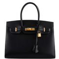 Hermes Birkin 30 Sellier Black Veau Monsieur Leather Gold Hardware - 2020, Y - Exclusu