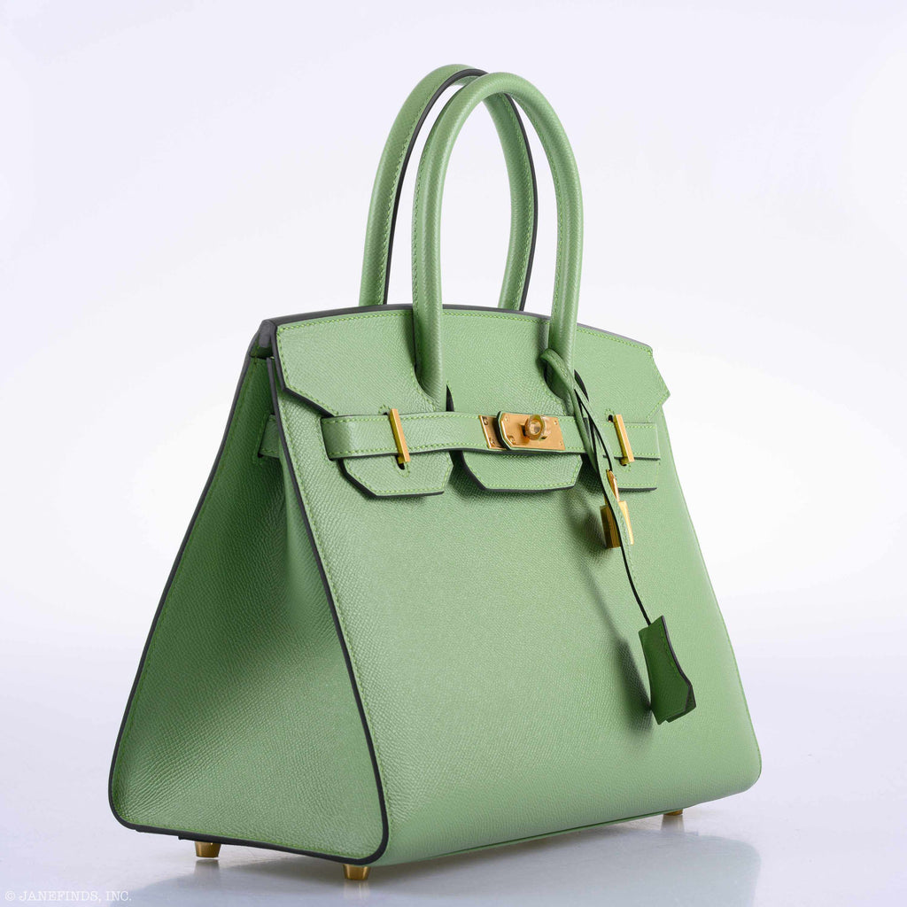 Hermes Birkin 30 Sellier Vert Criquet Madame Grain Gold Hardware - 2020, Y - Exclusu